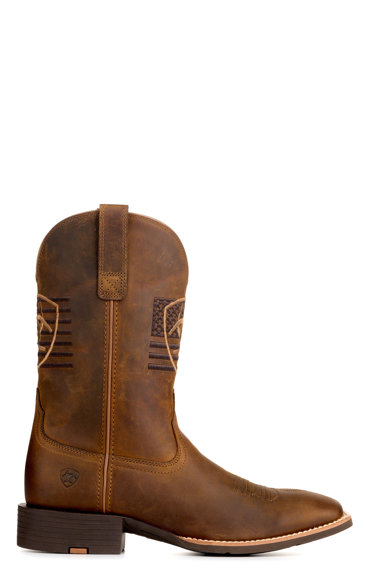 Ariat Men's Distressed Brown Sport Freedom Wide Square Toe Cowboy Boots - Image 1