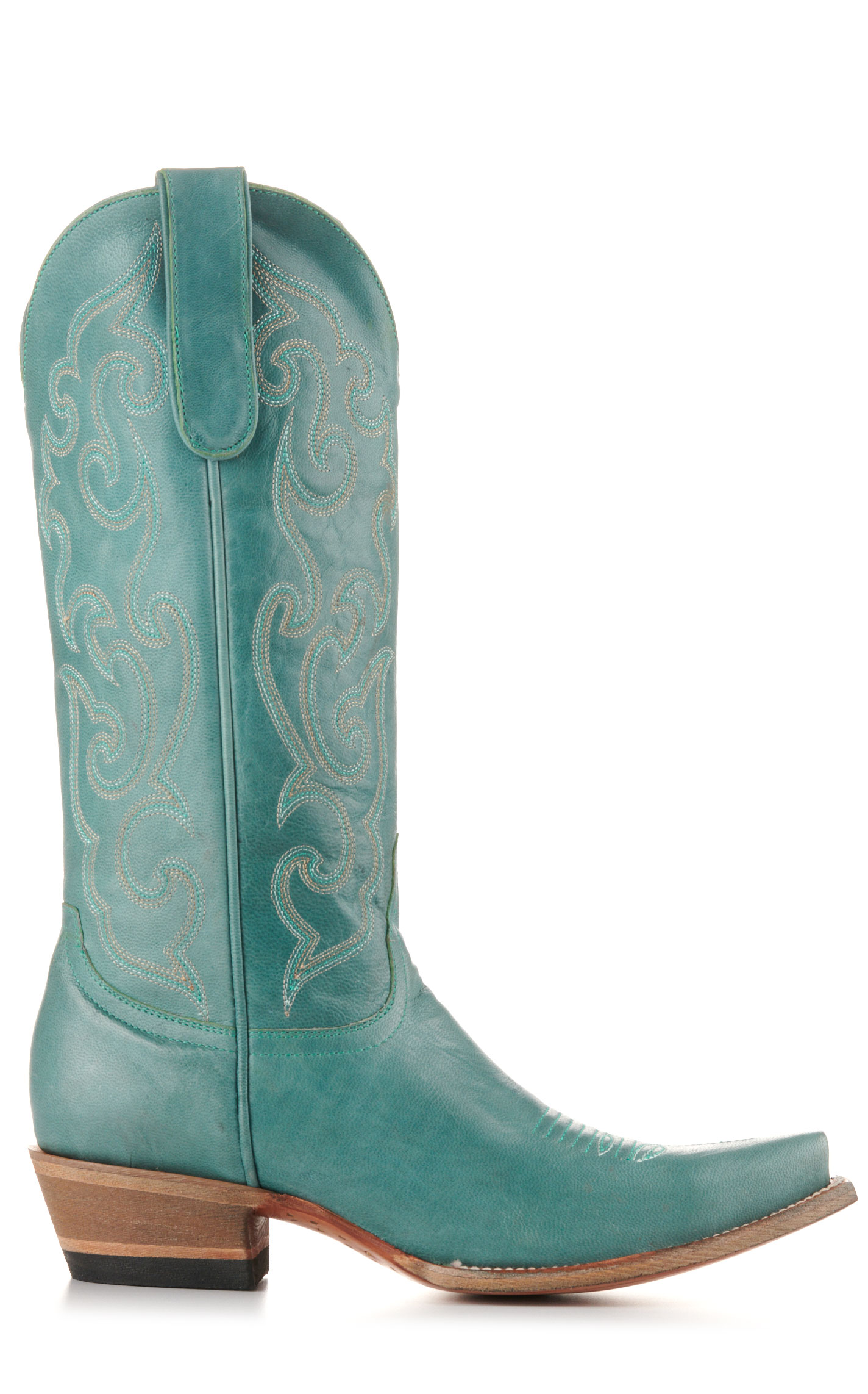Cavender's Women's Turquoise Goat Snip Toe Cowboy Boots - Image 1