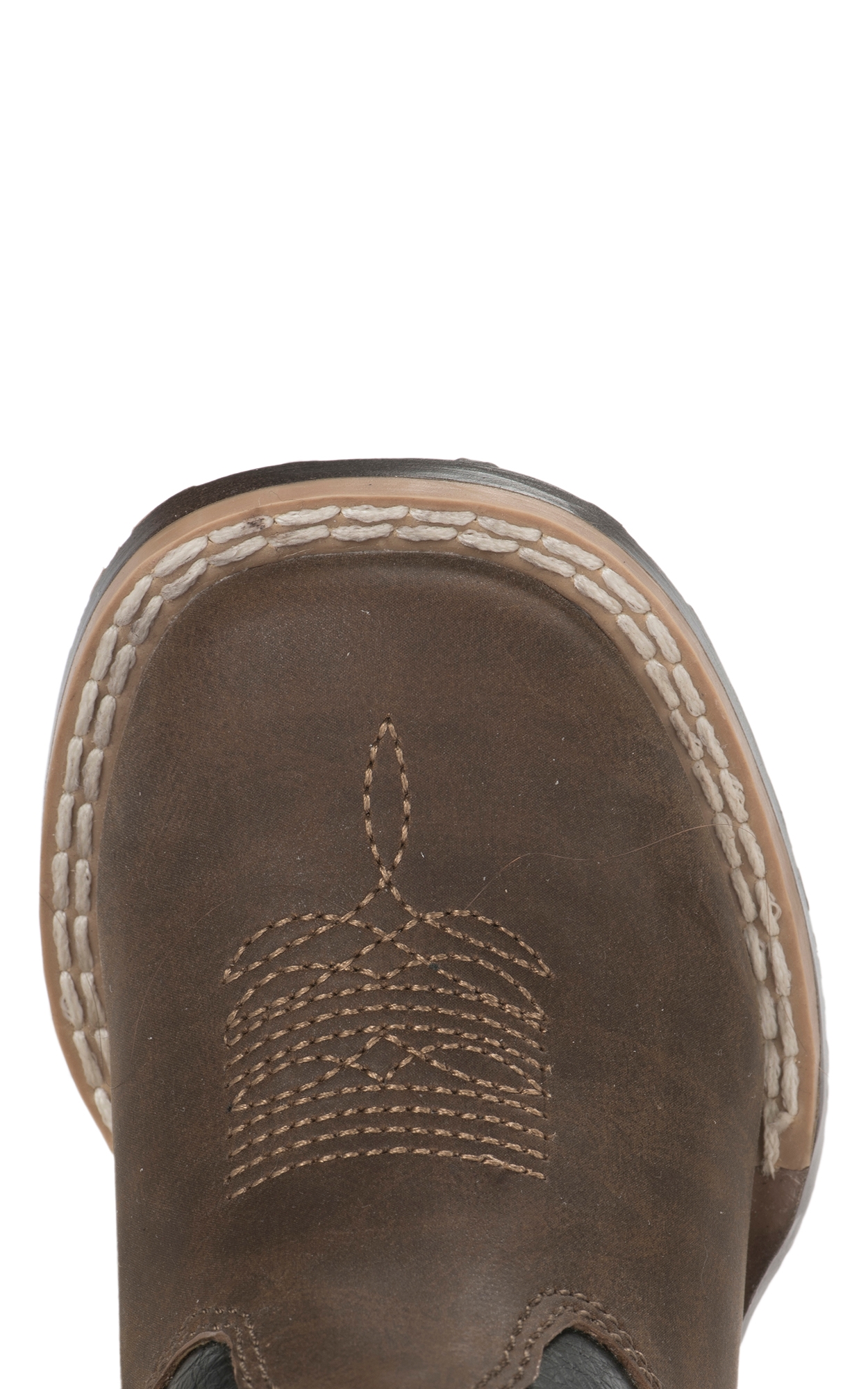 Double Barrel Toddler Brown and Black Square Toe Boots - Image 1