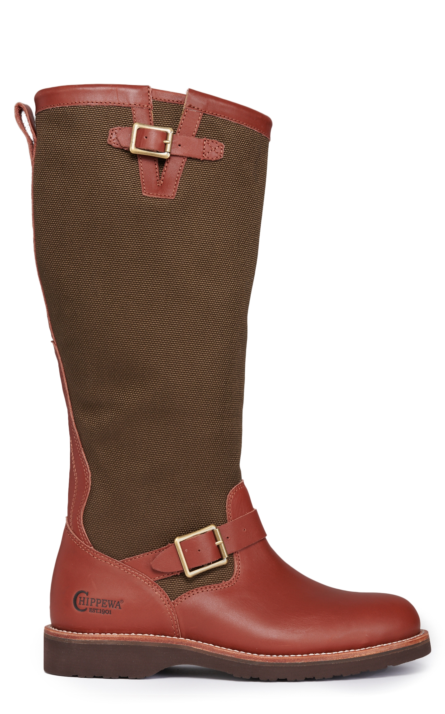 Chippewa Men's Descaro Oro Russet Brown & Espresso Round Toe Snake Boots - Image 1