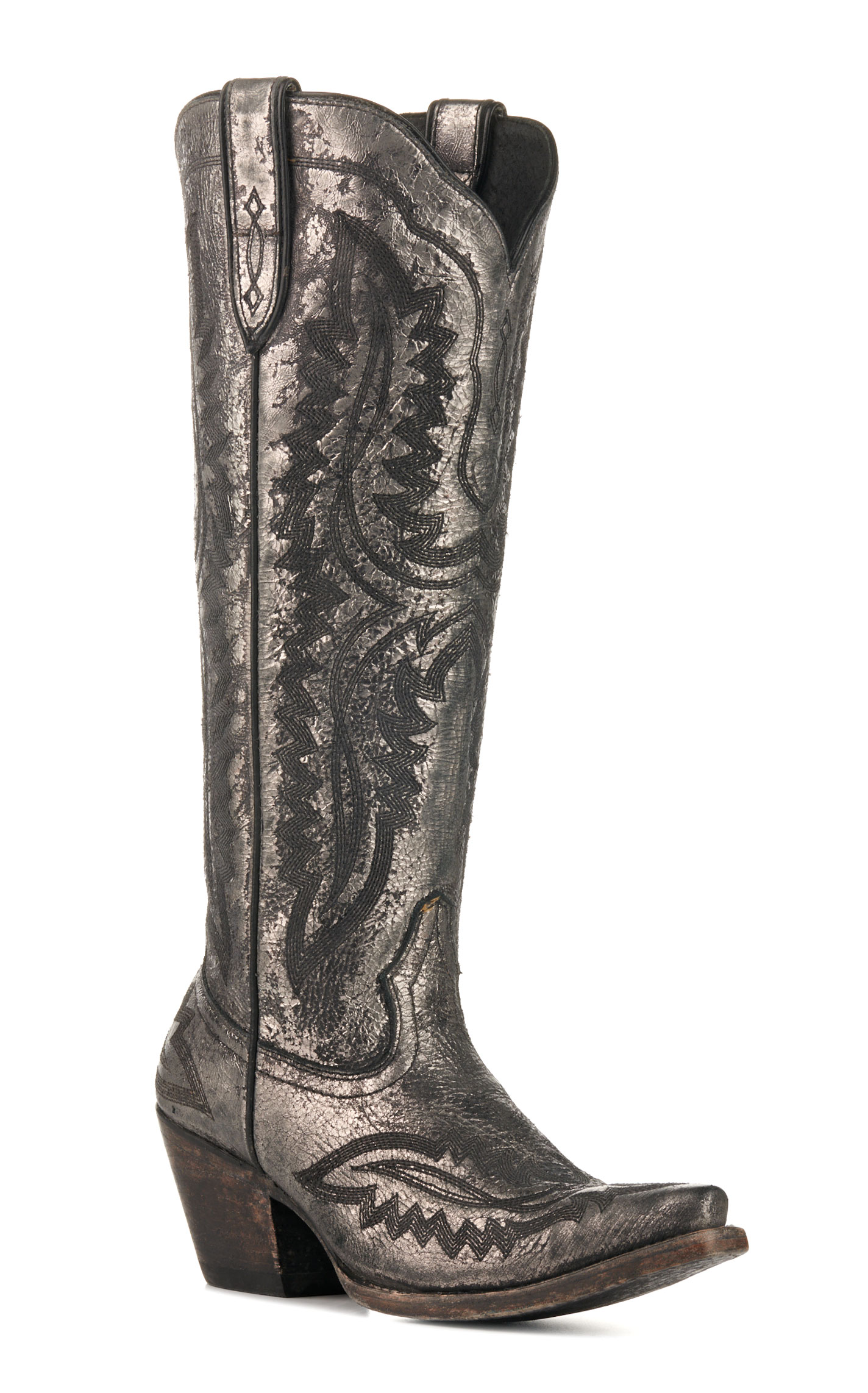 Ariat Women's Casanova Metallic Charcoal Snip Toe Tall Cowboy Boots - Image 1