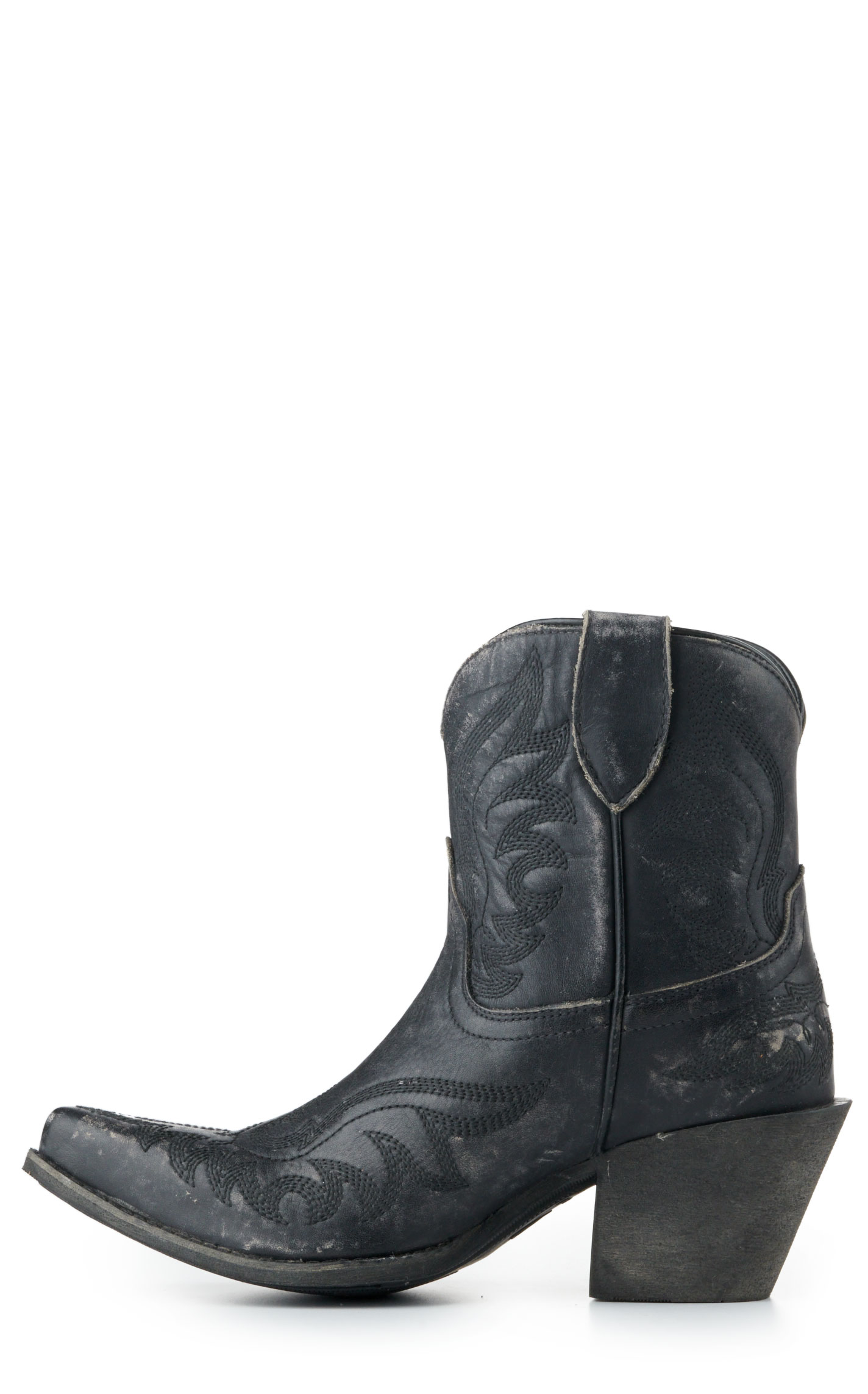 Ariat Women's Chandler Distressed Black Snip Toe Booties - Image 1