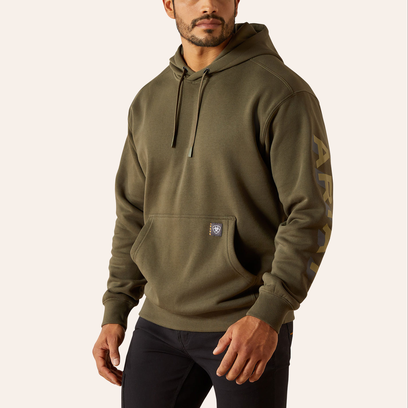 Ariat Men's Rebar Grape Leaf Lightweight Logo Hoodie - Image 1