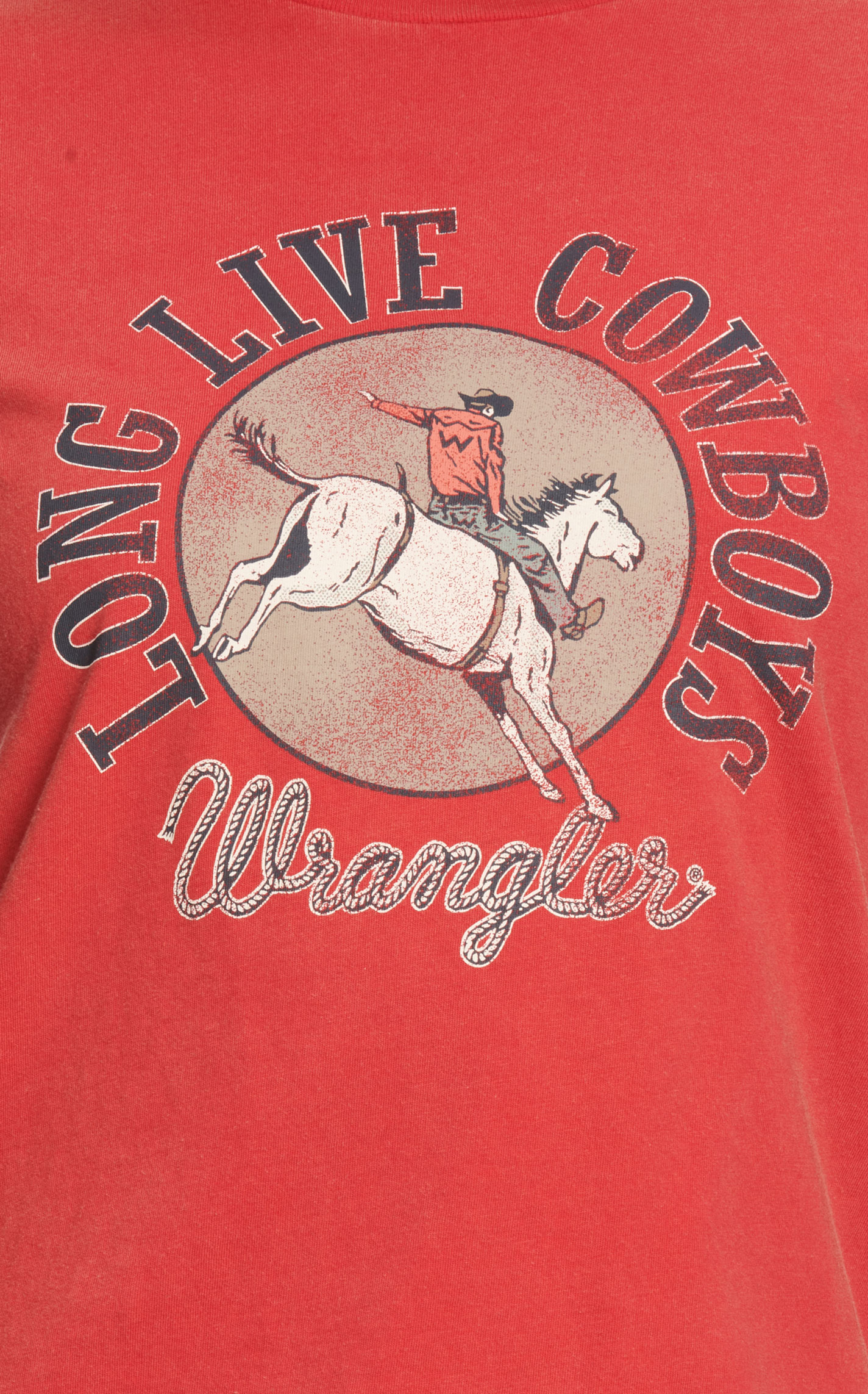 Wrangler Women's Red Long Live Cowboys Logo Graphic T-Shirt - Image 1