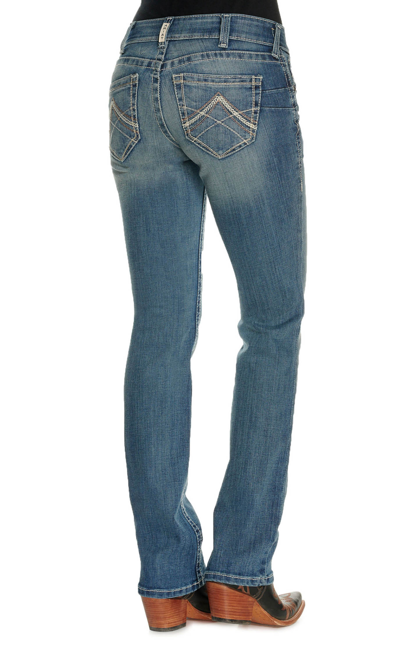 Ariat Women's Real Rainstorm Medium Wash Straight Leg Jeans - Image 1
