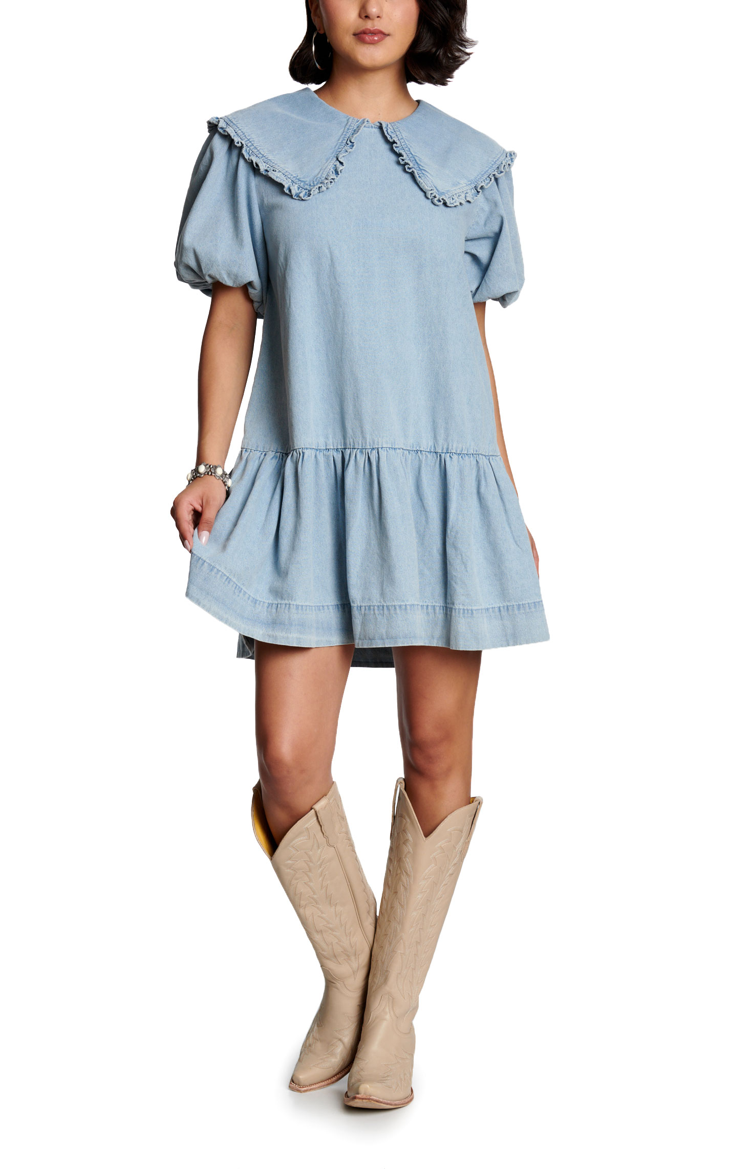 Blue B Women's Light Wash Denim Dress - Image 1