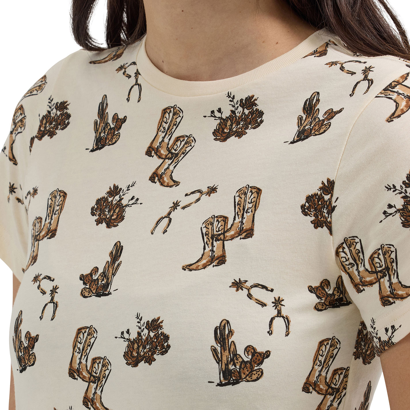 Wrangler Retro Women's Cream Western Print T-Shirt - Image 3