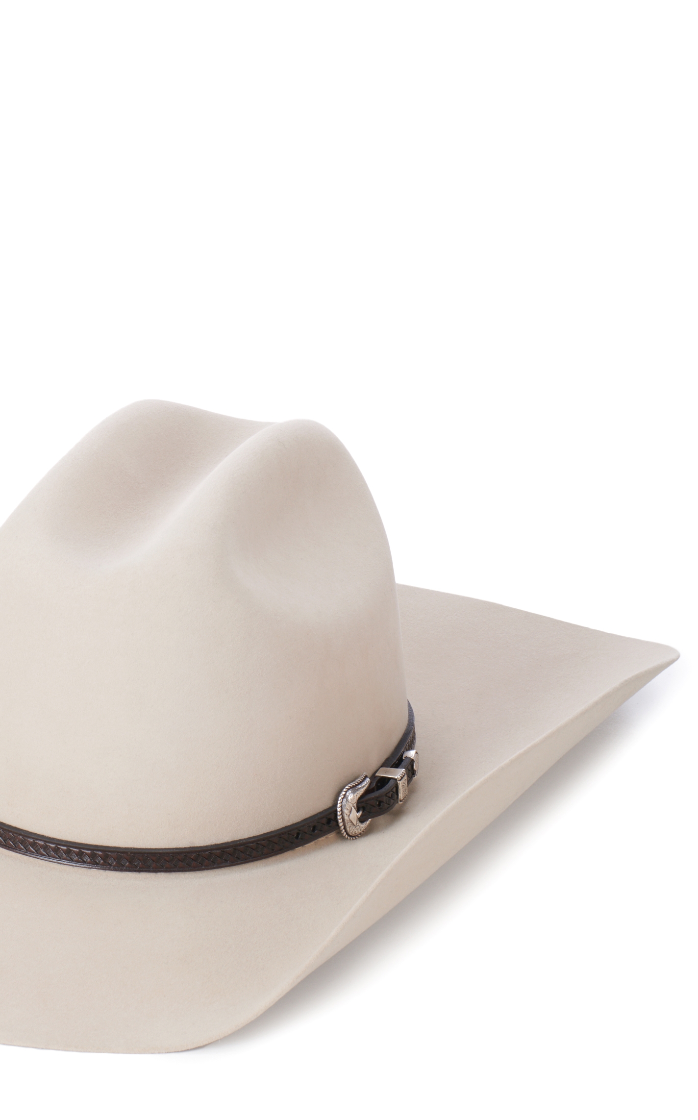 Cowboy Chrome Brown Basketweave Leather Hatband - Image 1