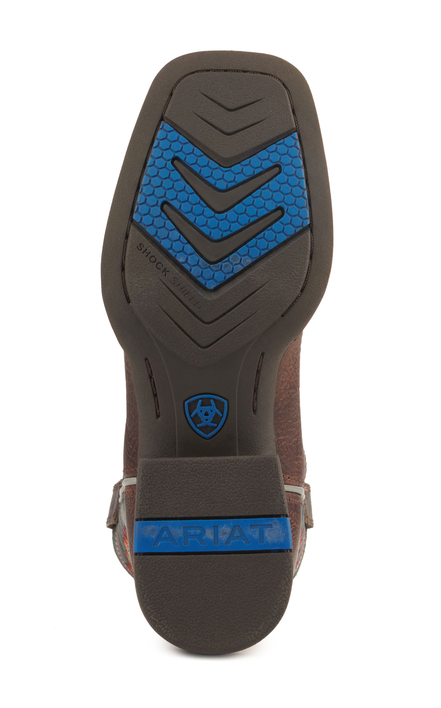 Ariat Kids' Wilder Brown and Deep Teal Green Shock Shield Wide Square Toe Cowboy Boots - Image 1