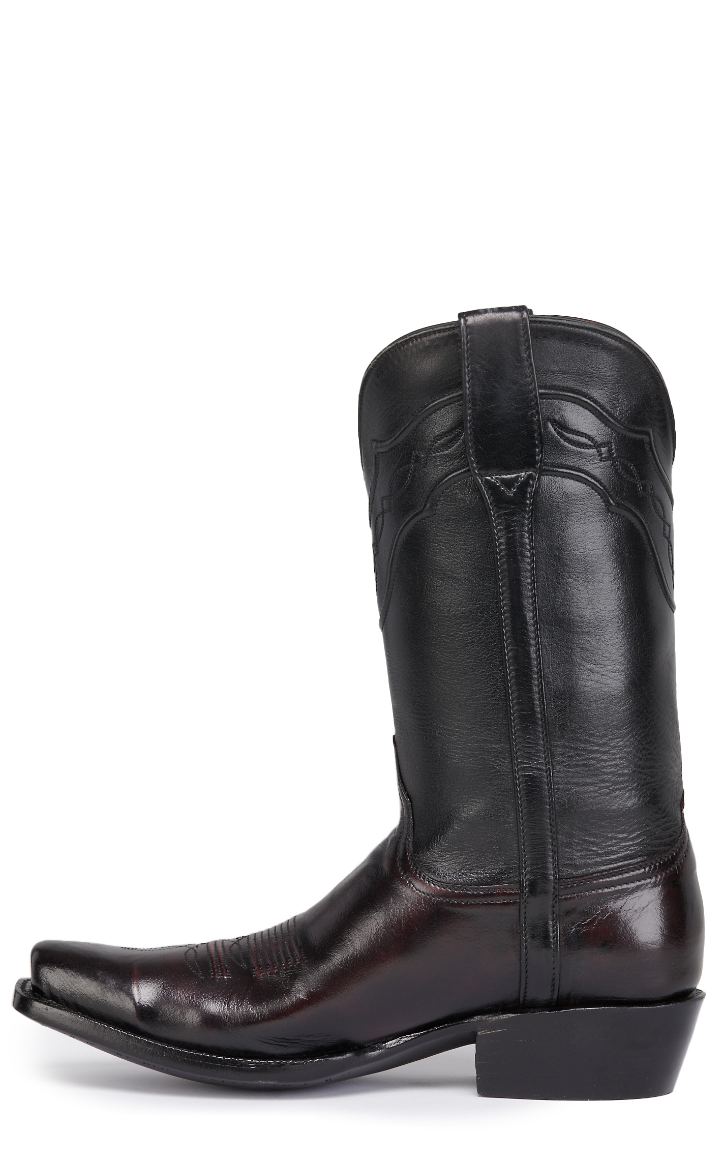 Black Jack Men's Black Cherry and Black Punchy Square Toe Cowboy Boots - Image 1