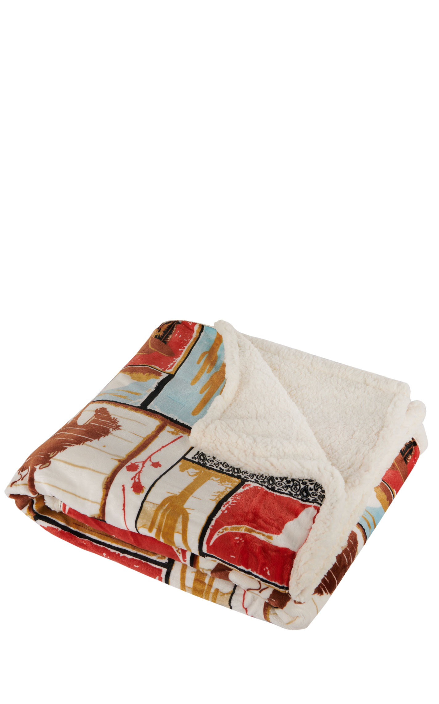 Wrangler Vintage Western Plush Sherpa Throw - Image 1