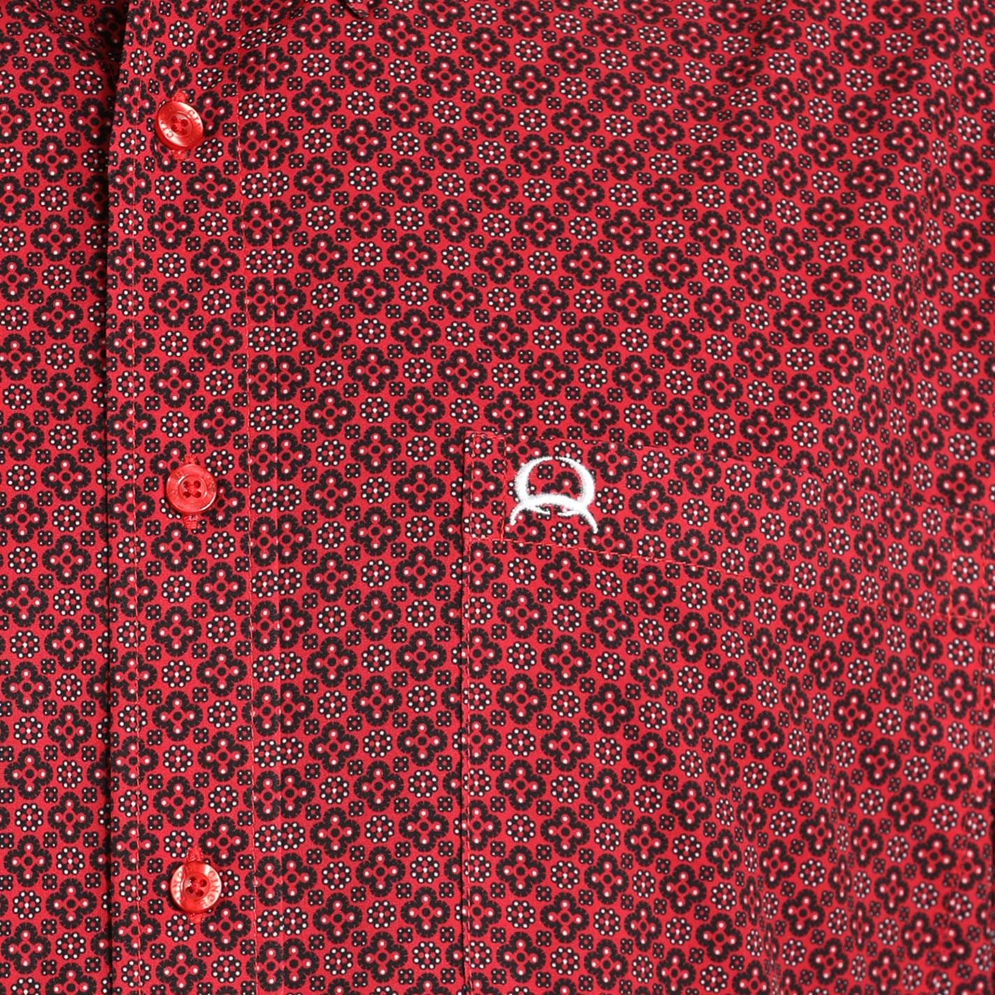 Cinch Men's ArenaFlex Red & Black Geo Print Western Shirt - Image 1