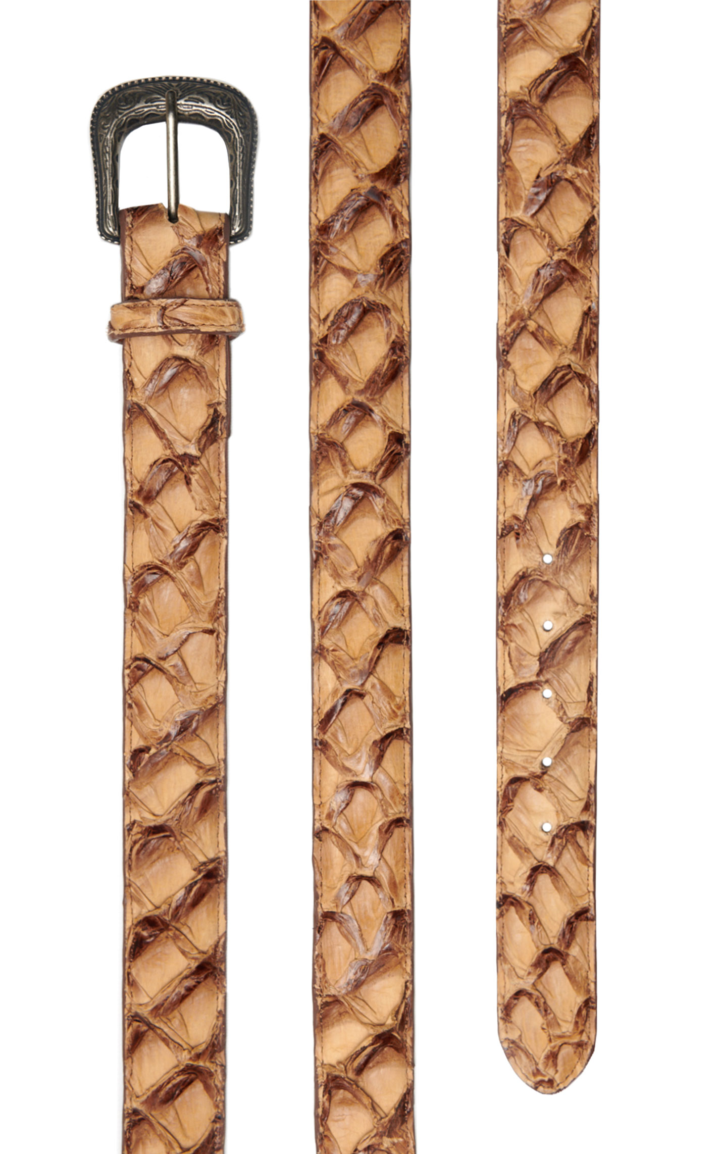 Cavender's Men's Caramel Pirarucu Belt - Image 1