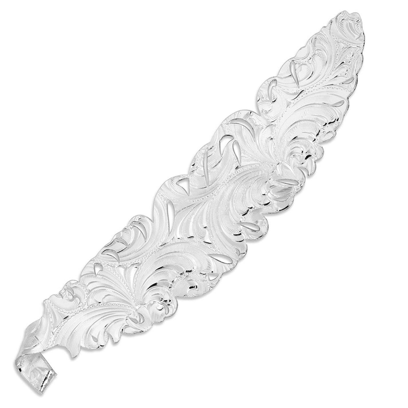 Montana Silversmiths Silver Etched Hat Feather - Image 2