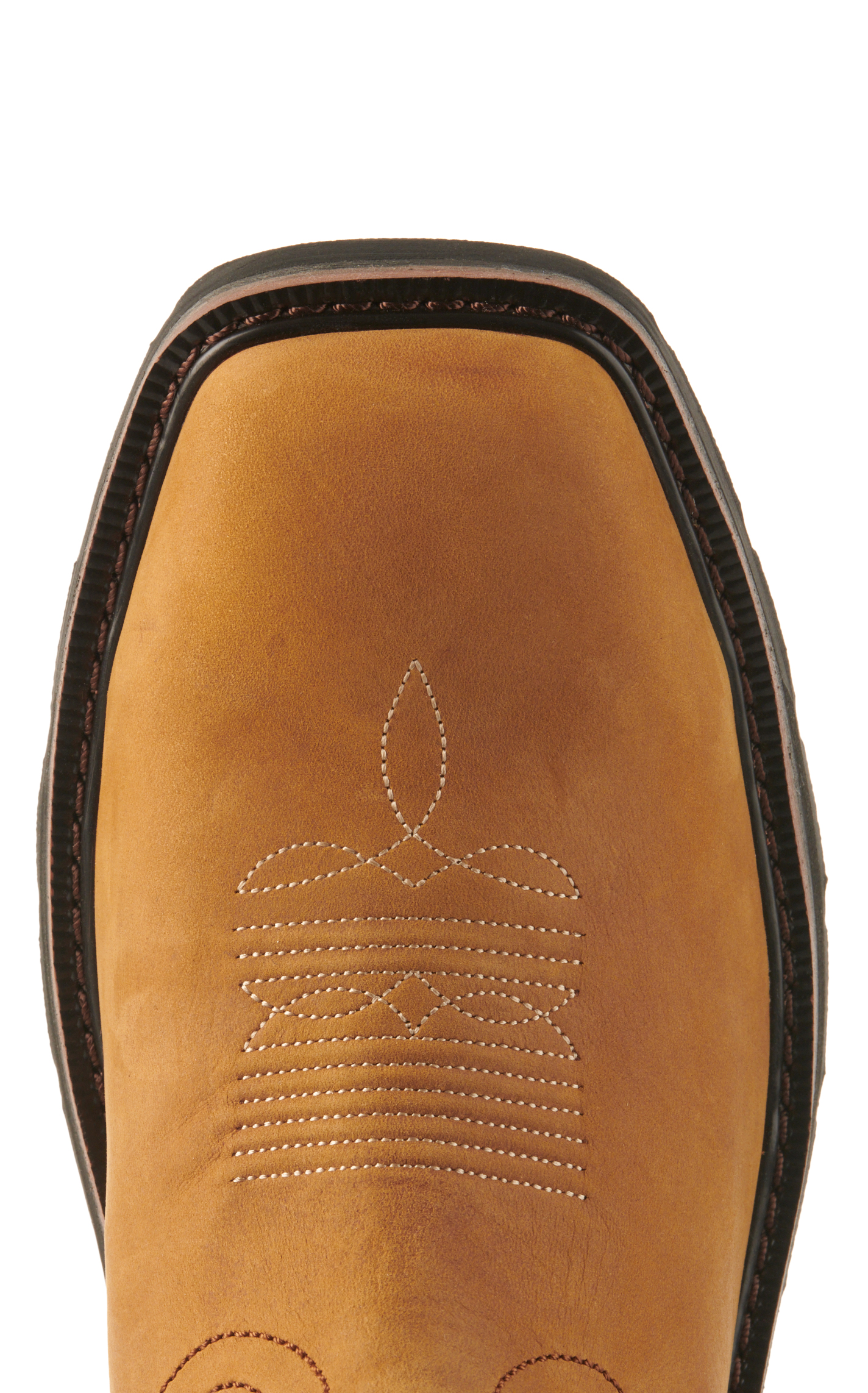Wolverine Men's Rancher Arrow Tan and Blue Waterproof Wide Square Steel Toe Work Boots - Image 1