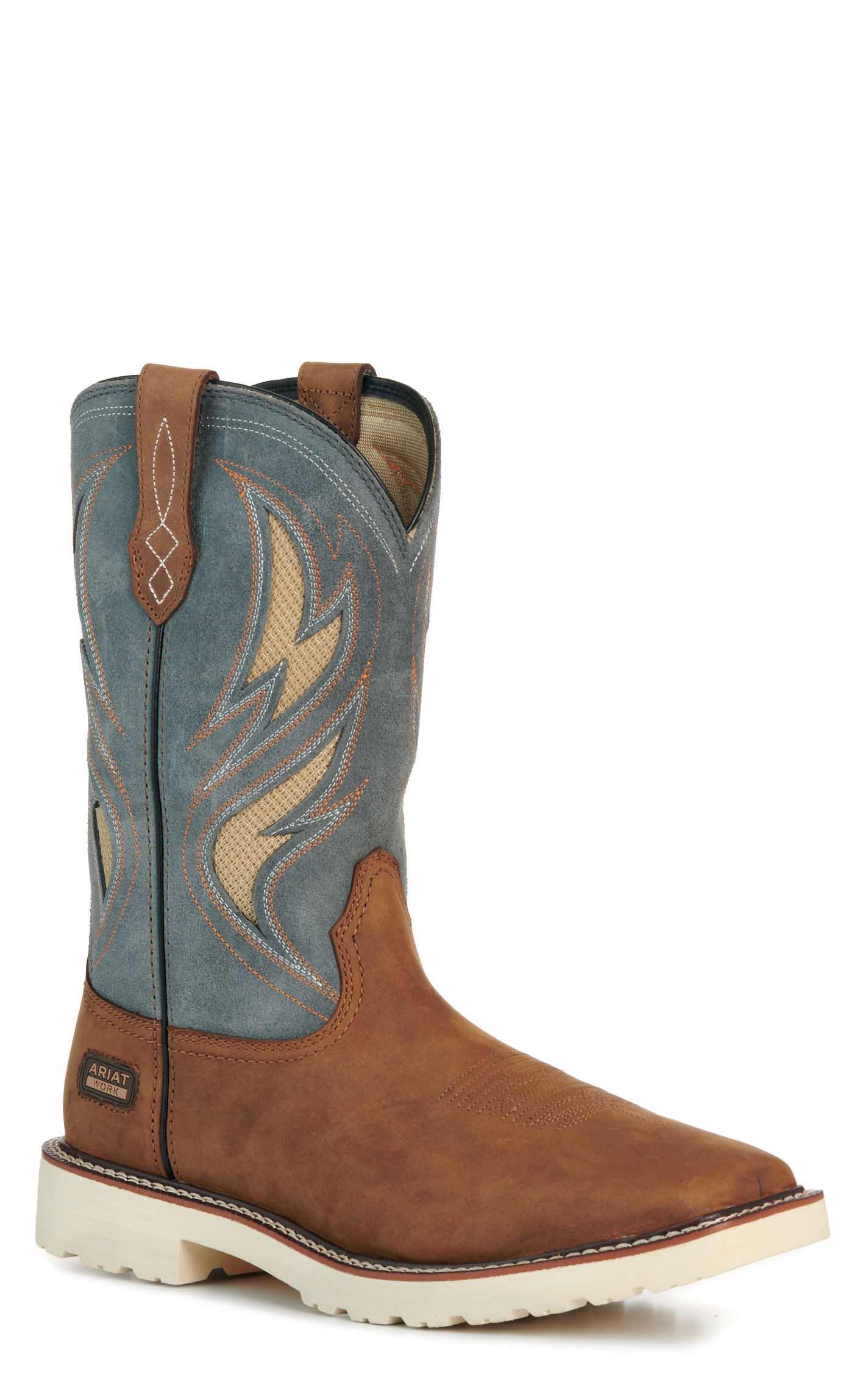 Ariat Men's Activator Alamo Brown & Stone VentTEK Wide Square Toe Work Boots - Image 1