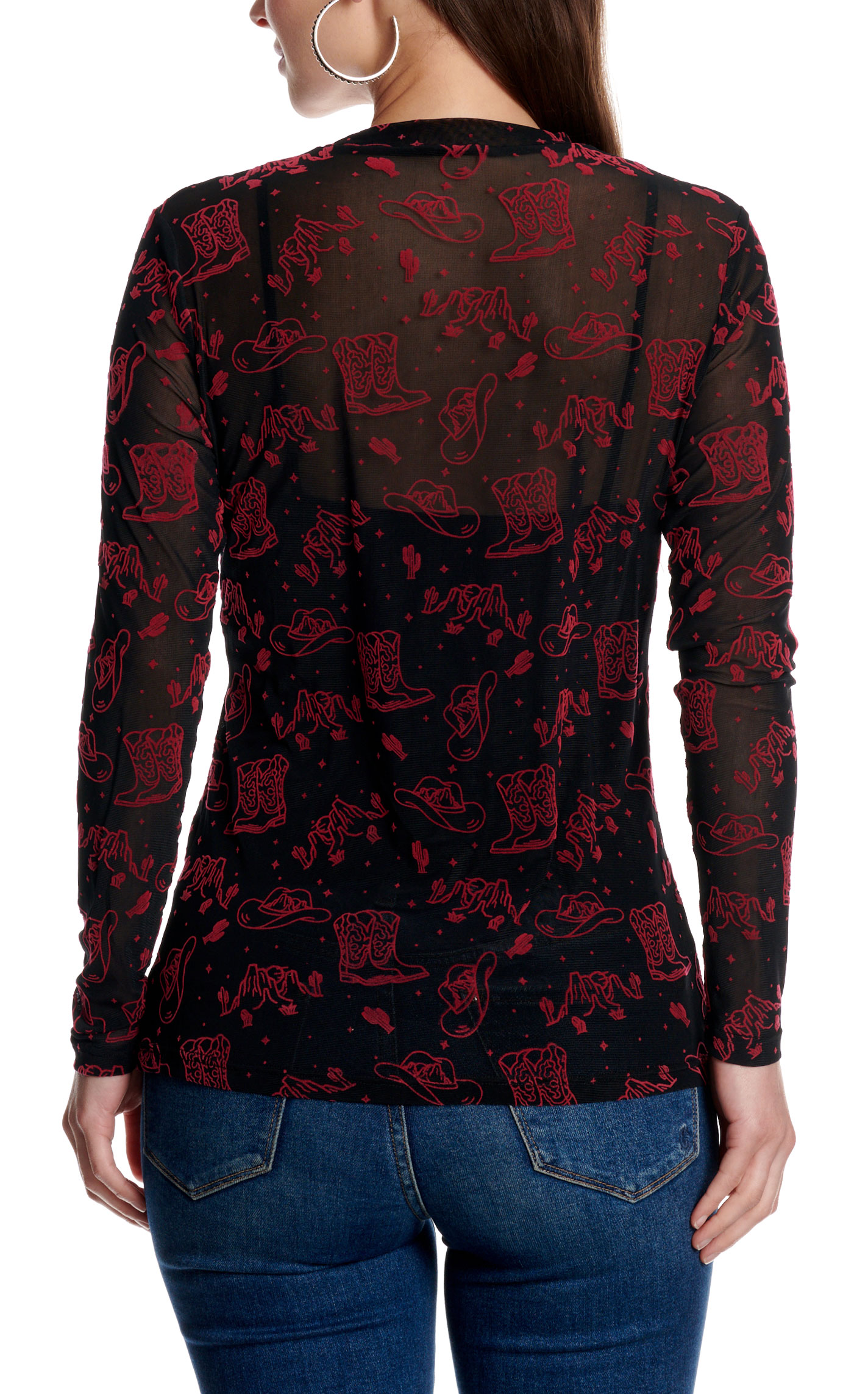 Merigold Kiss Women's Black Country Nights Mesh Top - Image 1