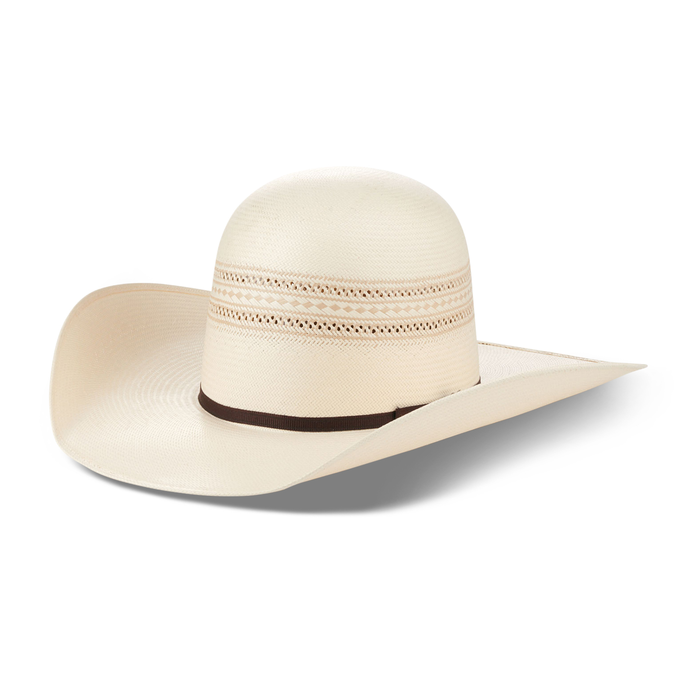 Rafter C Ivory Shantung Vented Open Crown Straw Hat - Image 1