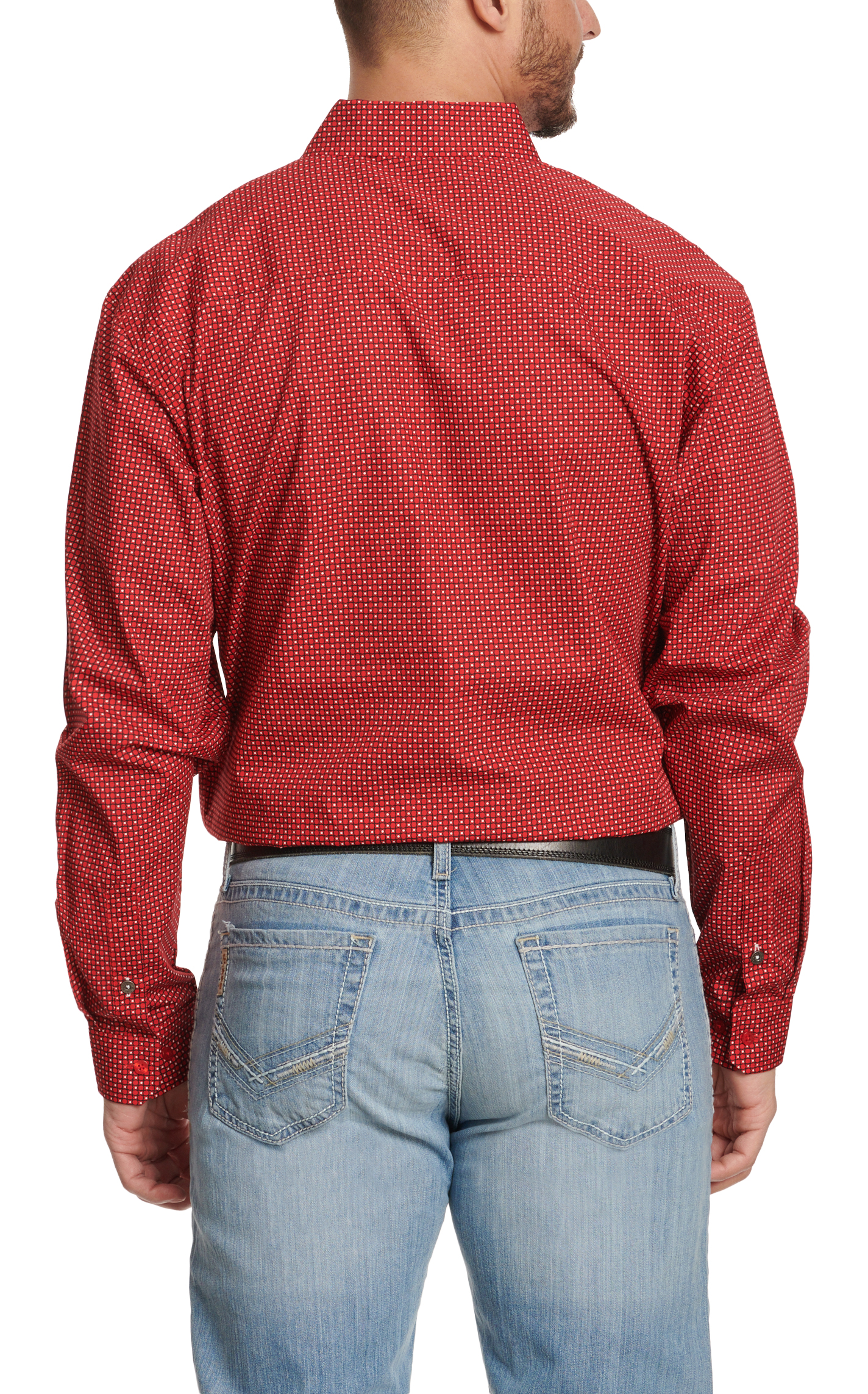 Cinch Men's Red & Black Geo Modern Fit Western Shirt - Image 1
