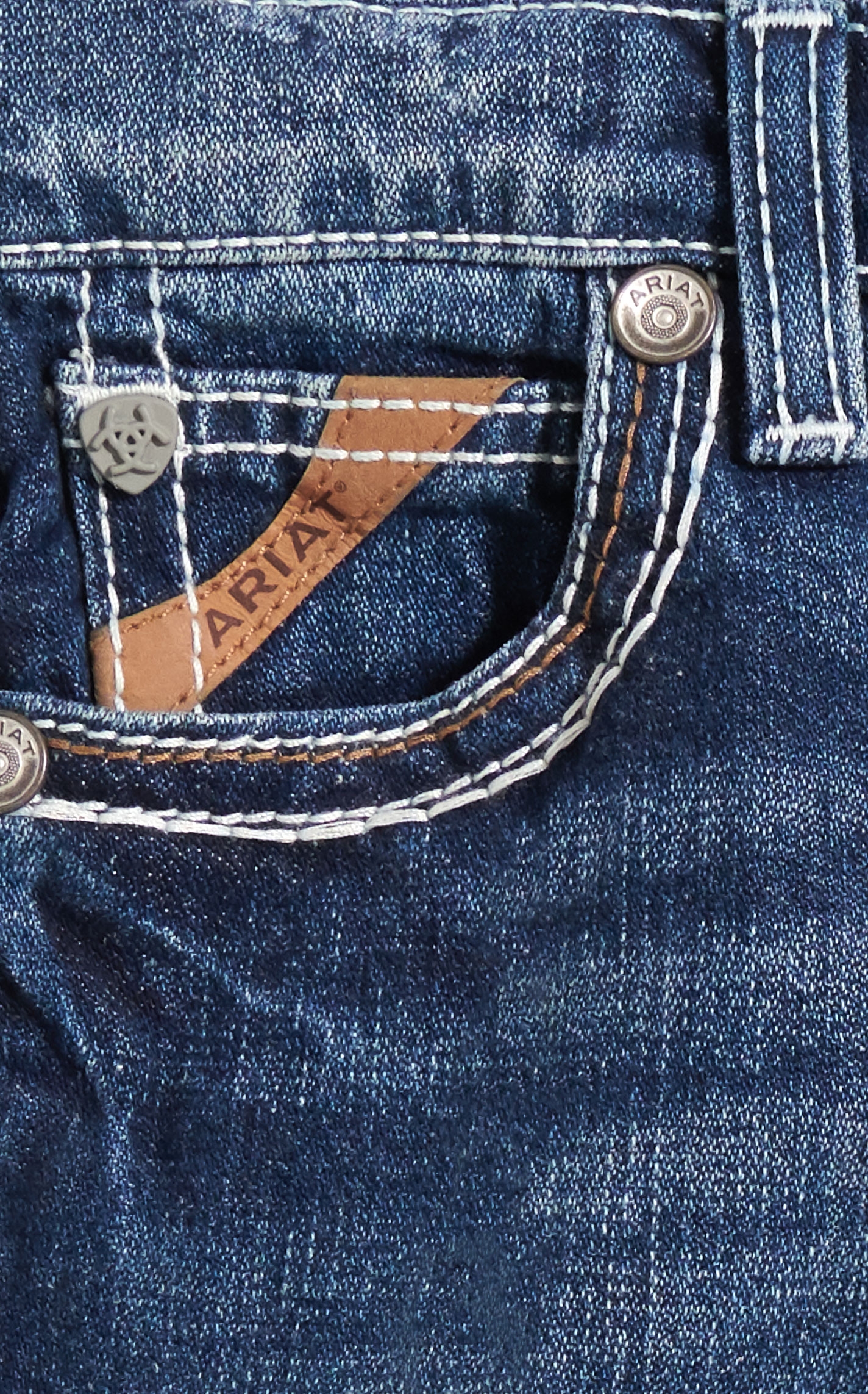 Ariat Boys' B4 Coltrane Durango Medium Wash Relaxed Fit Boot Cut Jeans (7-16) - Image 1