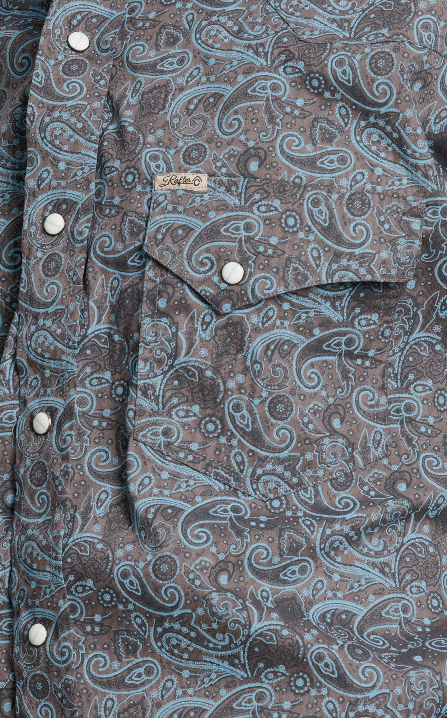 Rafter C ProFlex45 Men's Cement Paisley Western Print - Big & Tall Sizes - Image 1
