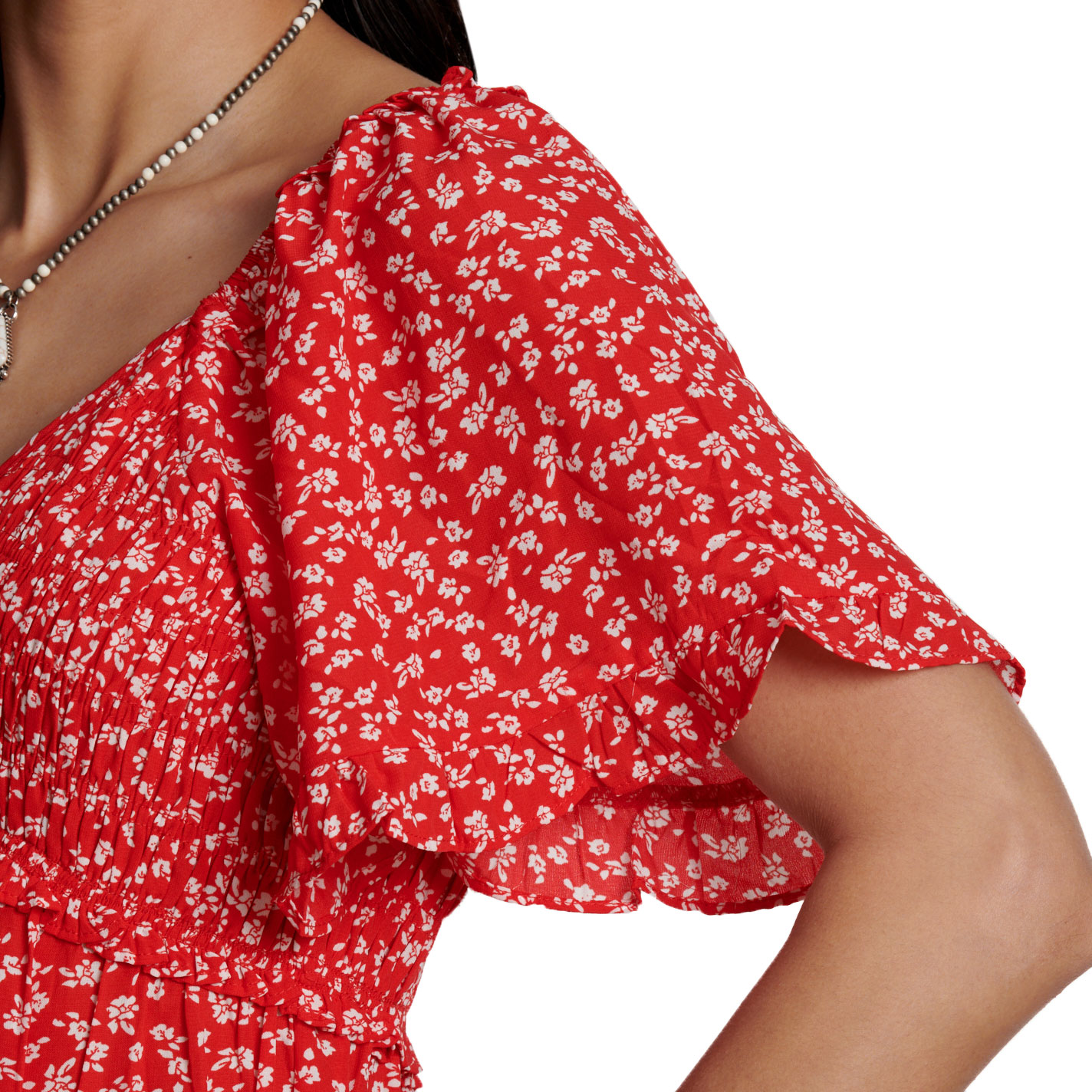 Yura Women’s Red & White Floral Dress - Image 1