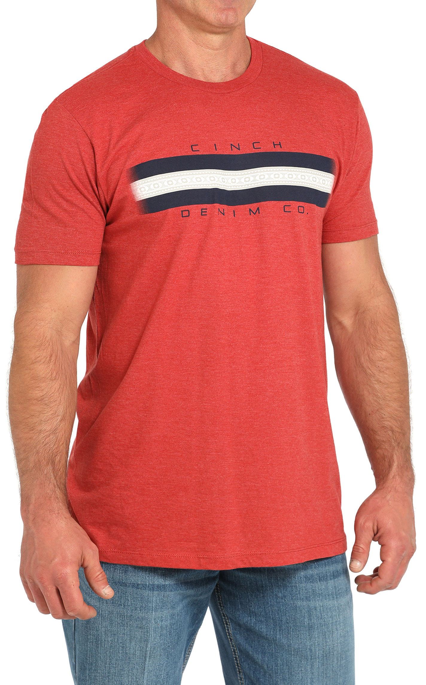 Cinch Men's Red Cinch Denim Co Graphic T-Shirt - Image 1