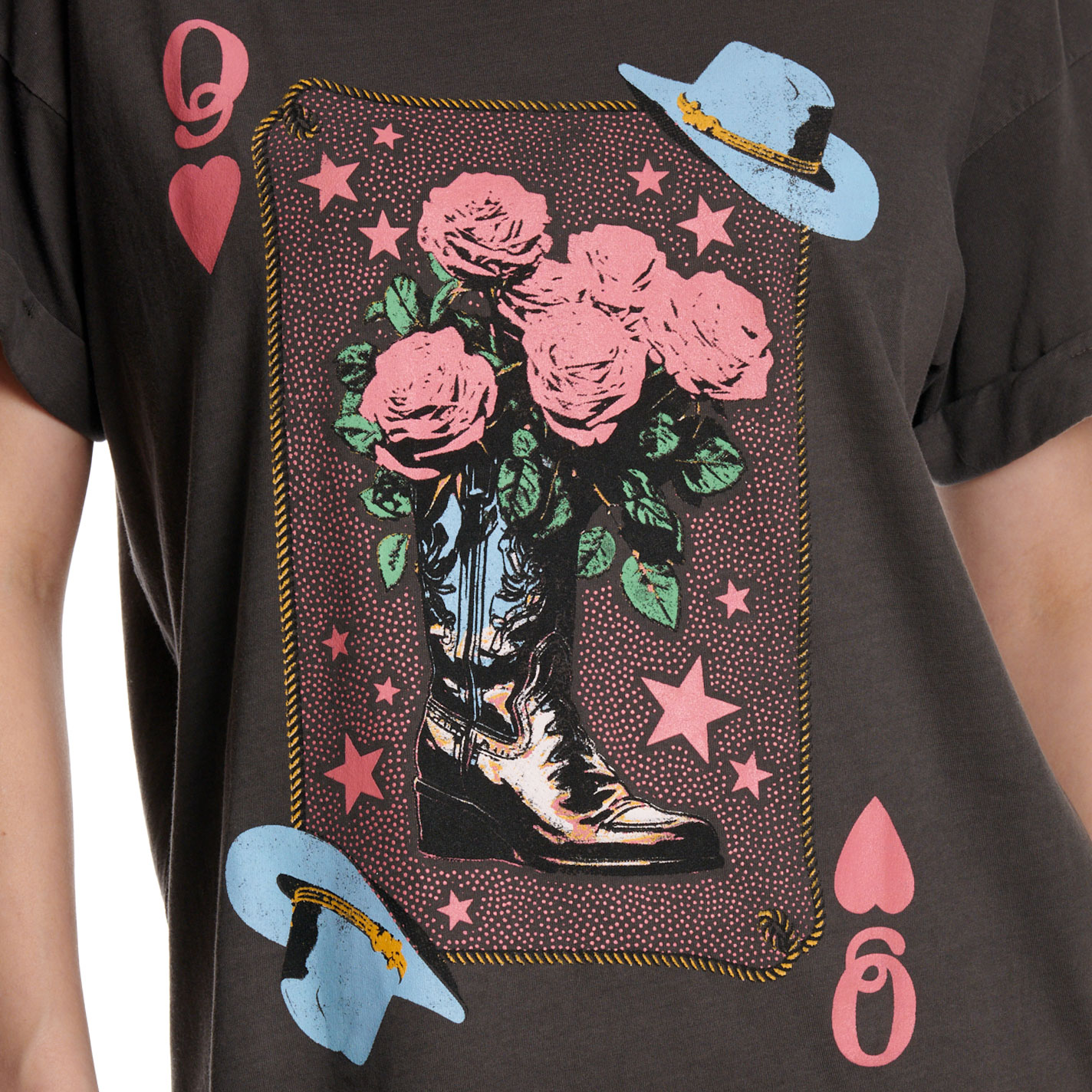 Girl Dangerous Women's Black Western Card T-Shirt - Image 3