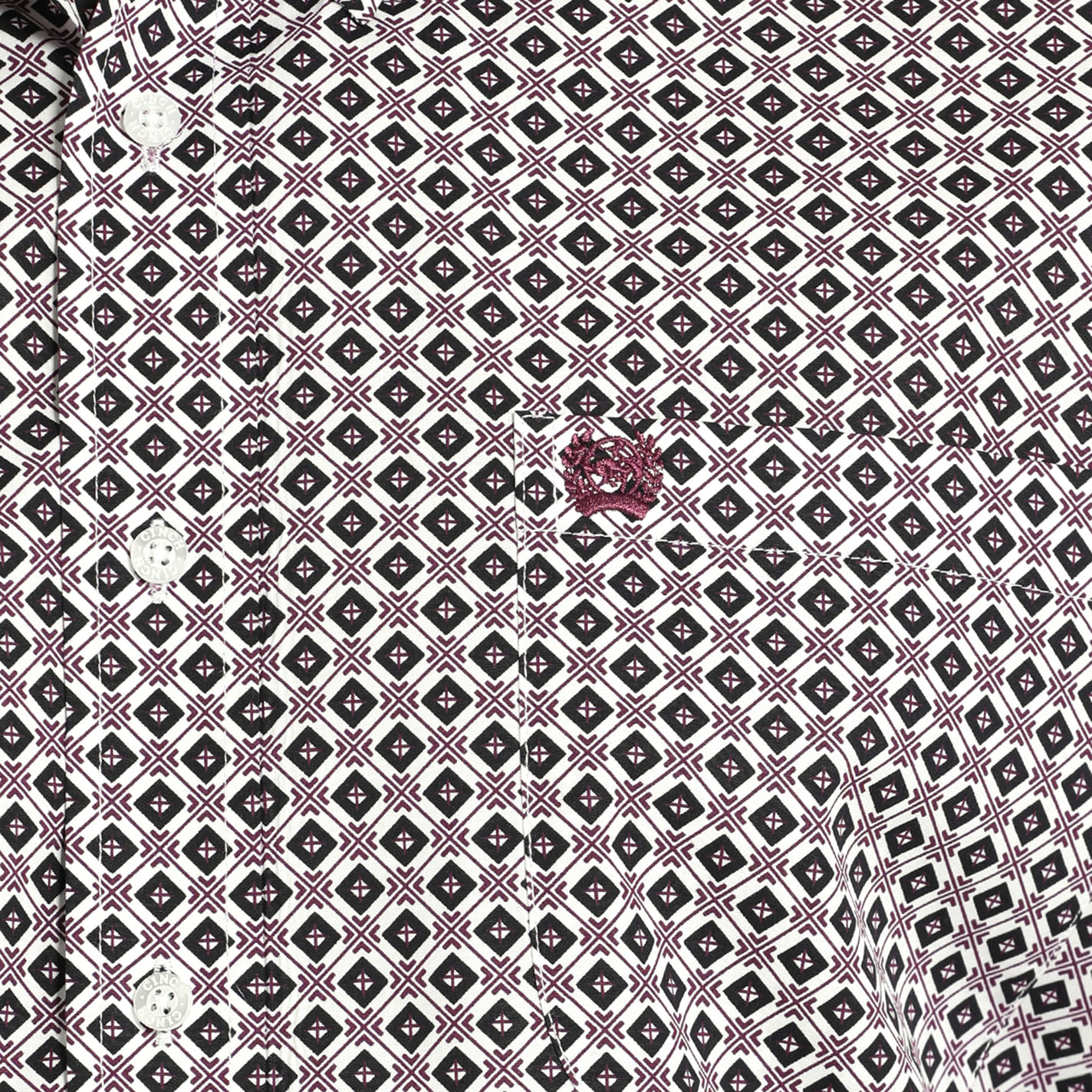 Cinch Men's Dark Plum & Black Geo Western Shirt - Image 1
