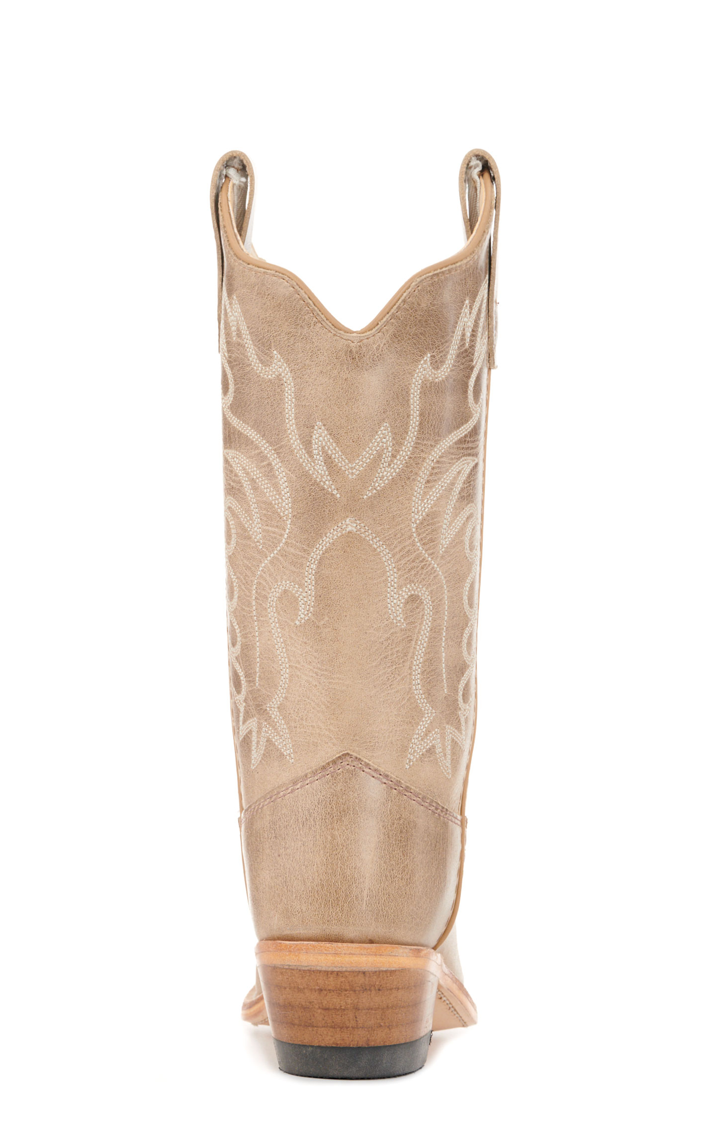 Old West Youth Khaki Tan Snip Toe Cowboy Boots - Image 1