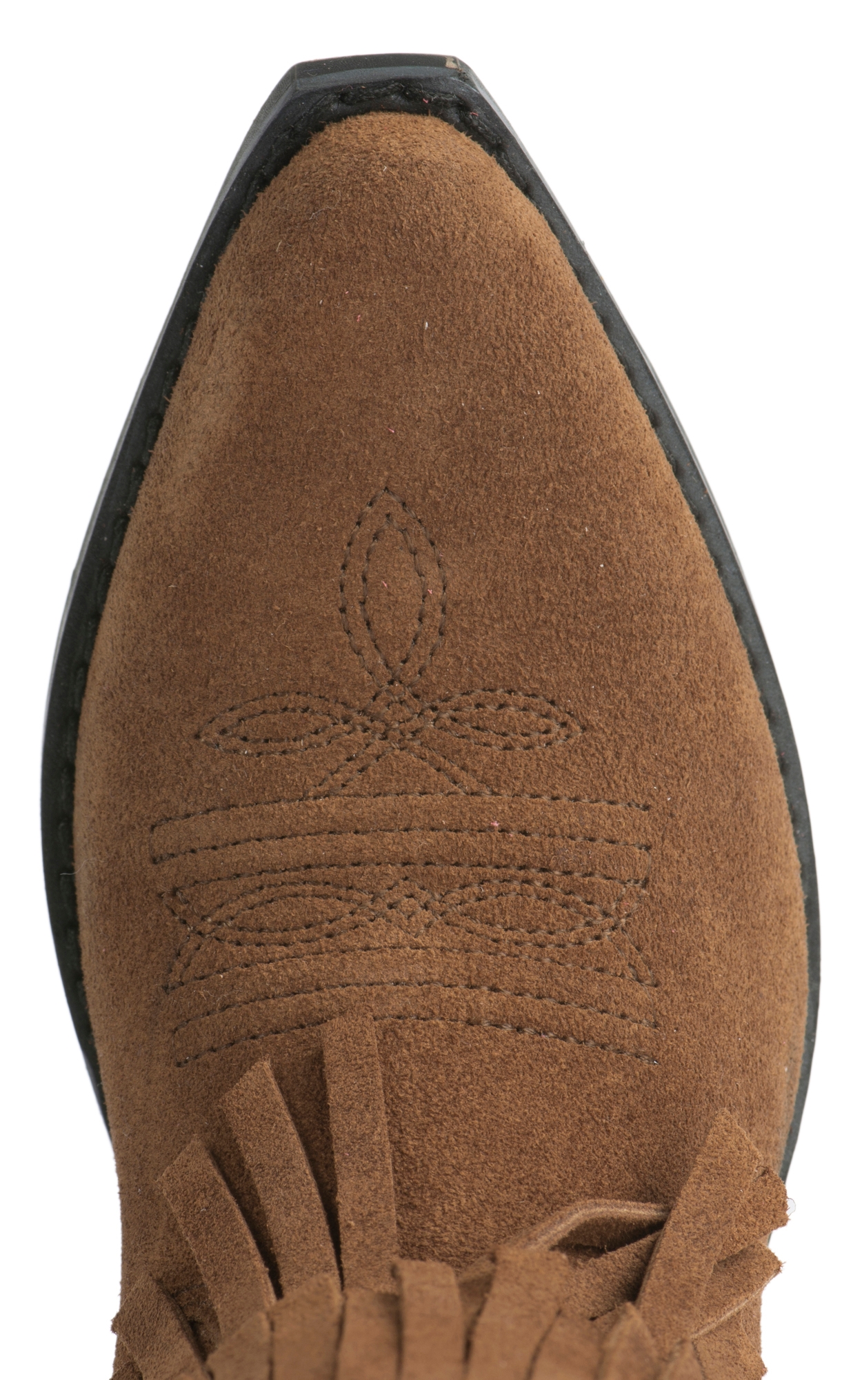Smoky Mountain Kids Tan Suede with Fringe Western Traditional Toe Cowboy Boots - Image 1