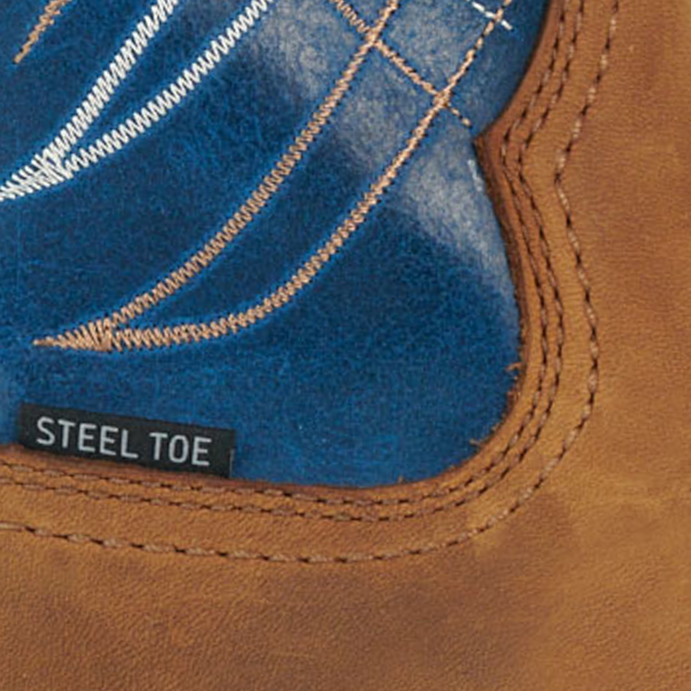 Ariat Men’s Activator Brown and Blue Waterproof Wide Square Soft Toe Work Boots - Image 1