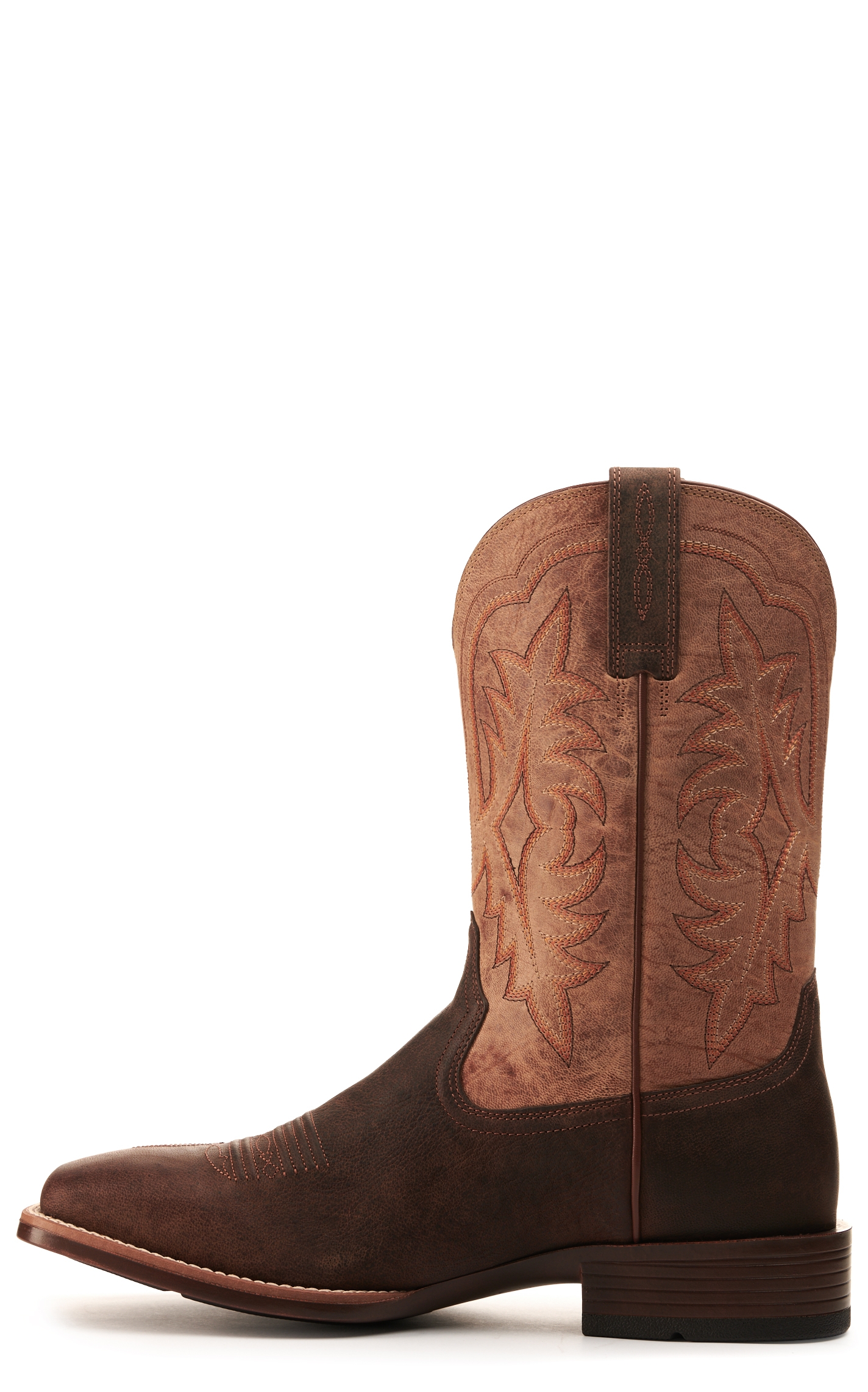 Ariat Men's Ryden Ultra Dark Roast Brown and Weathered Pebble Bantamweight Wide Square Toe Cowboy Boot - Image 1
