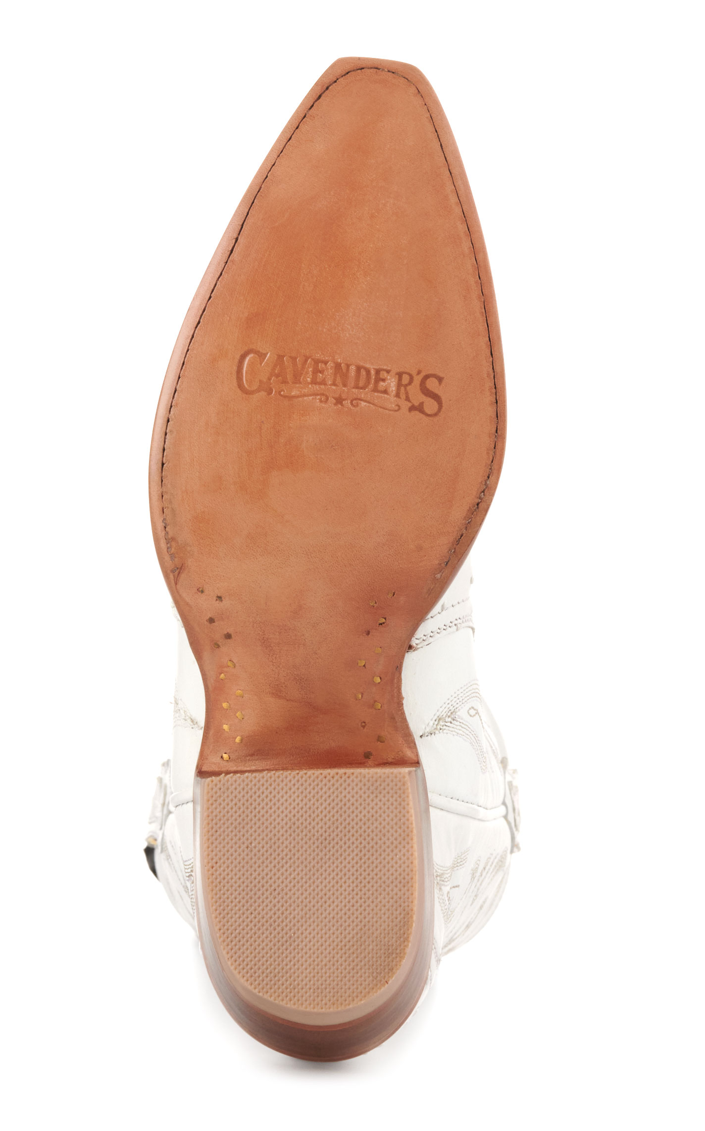 Cavender’s Women’s Full Quill Ostrich White Exotic Snip Toe Cowboy Boots  - Image 1