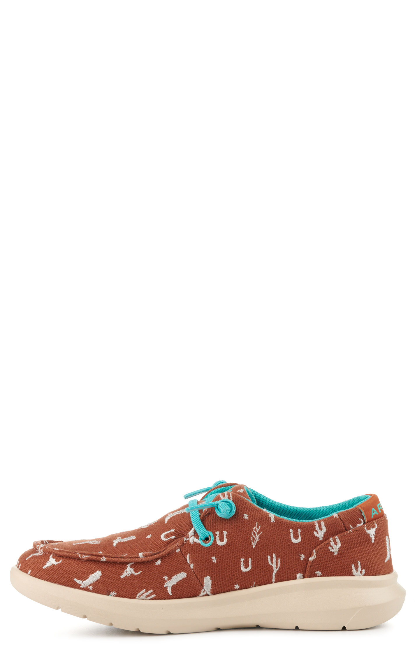 Ariat Women's Hilo Sorrel Western Icons Embroidery Canvas Lace Up Casual Shoes - Image 1