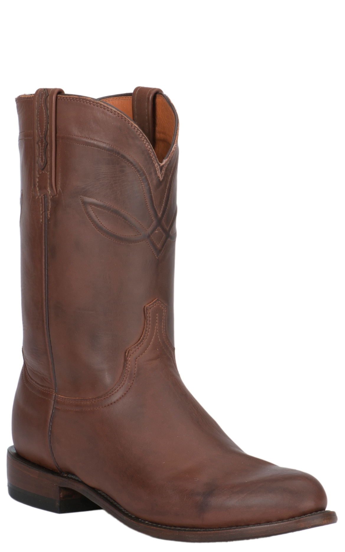 Lucchese Men's 1883 Tan Burnished Ranch Hand Roper Boot - Image 1