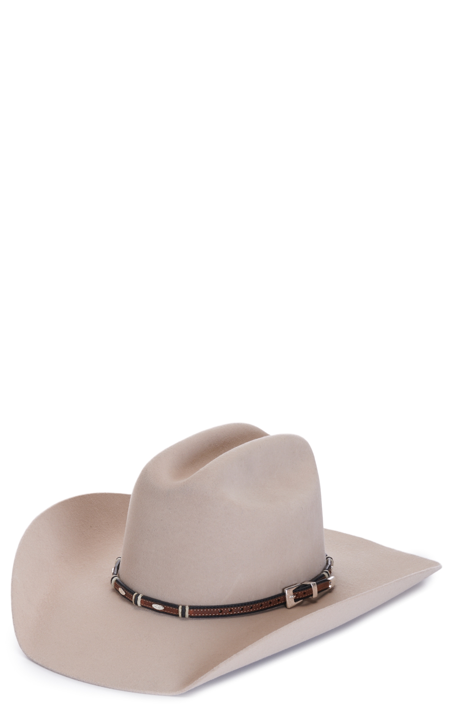 Leegin Leather Stockyards Black with Silver Buckle Hatband - Image 1