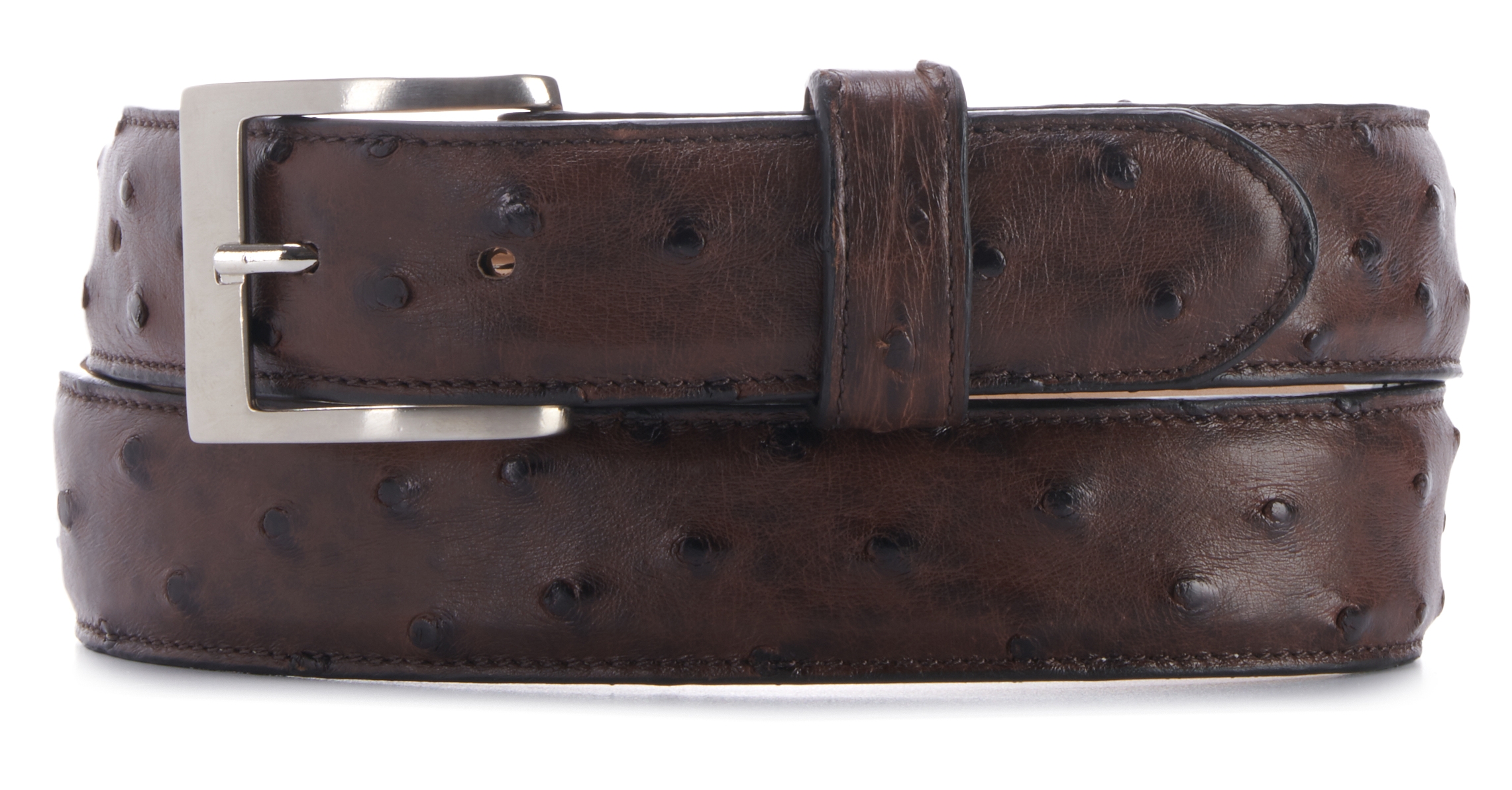 JRC & Sons Men's Tobacco Full Quill Ostrich Exotic Western Belt - Image 1