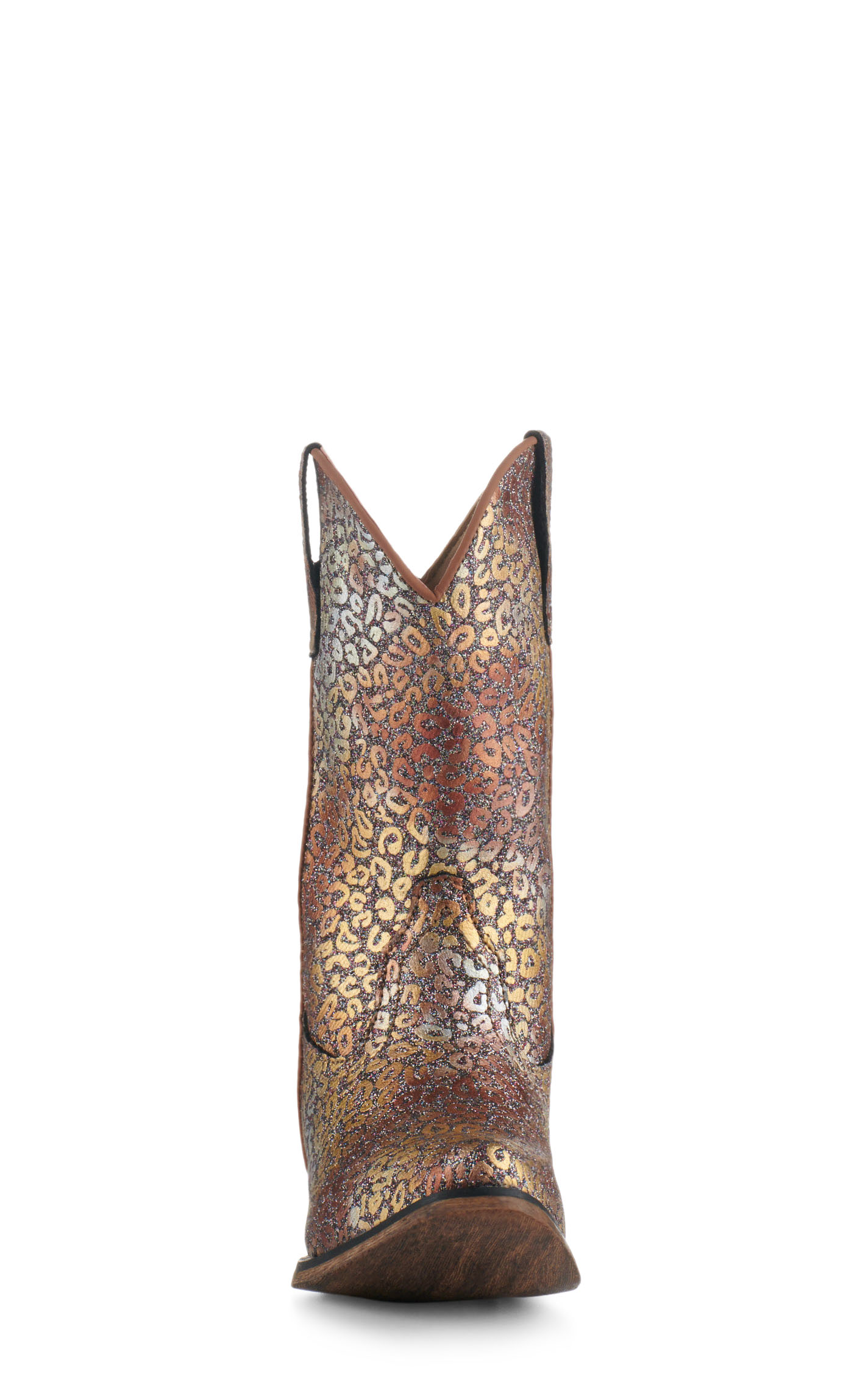 Roper Kids Riley Multi-Colored Leopard with Glitter Snip Toe Cowboy Boots - Image 1