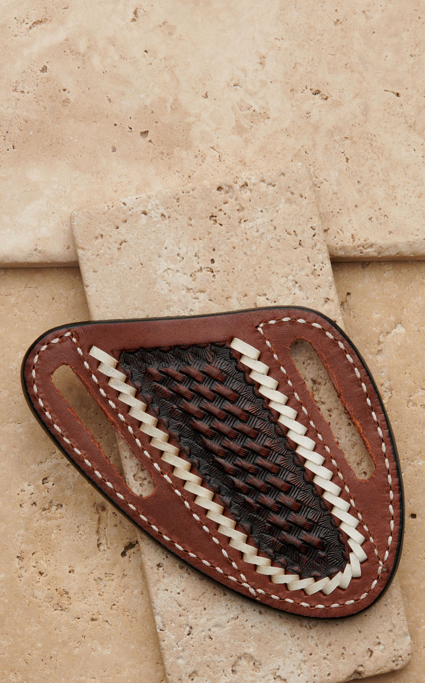 Twisted X Genuine Leather Chocolate Basket Weave with Ivory Lacing Pancake Sheath - Image 2