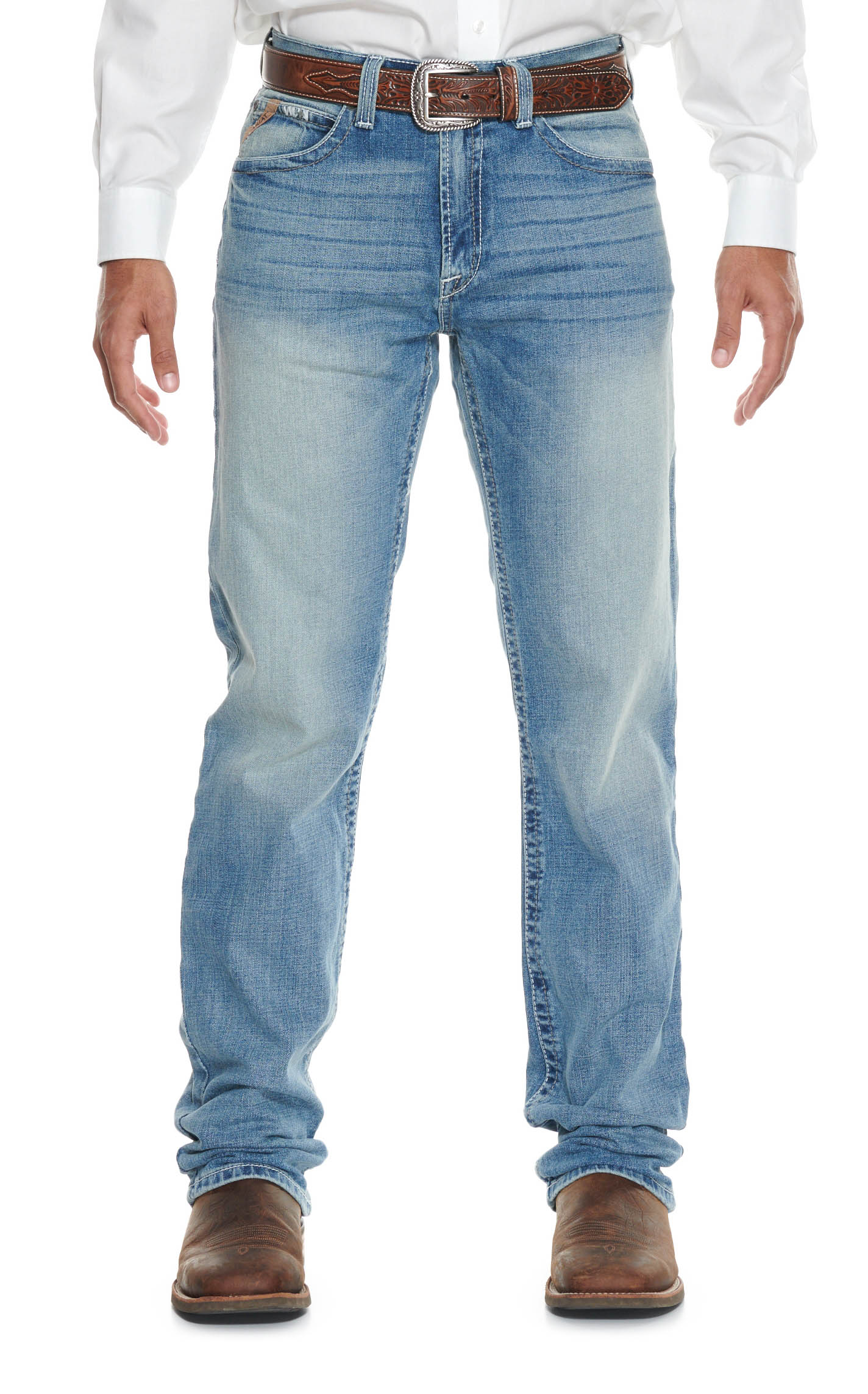 Ariat Men's M2 Stirling Shasta Light Wash Relaxed Fit Boot Cut Jeans - Image 1