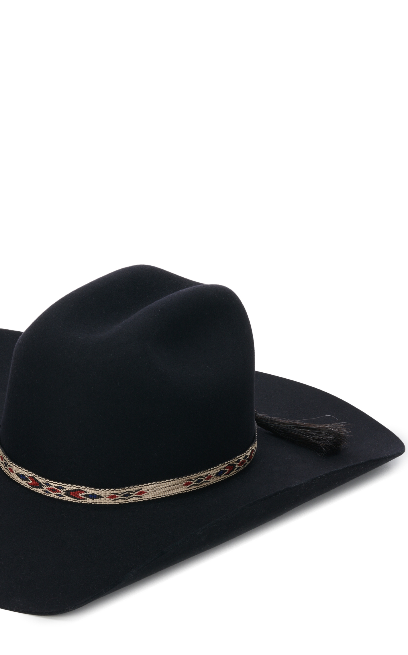 Twister Black and Tan Southwest Ribbon with Tassel Hatband - Image 1