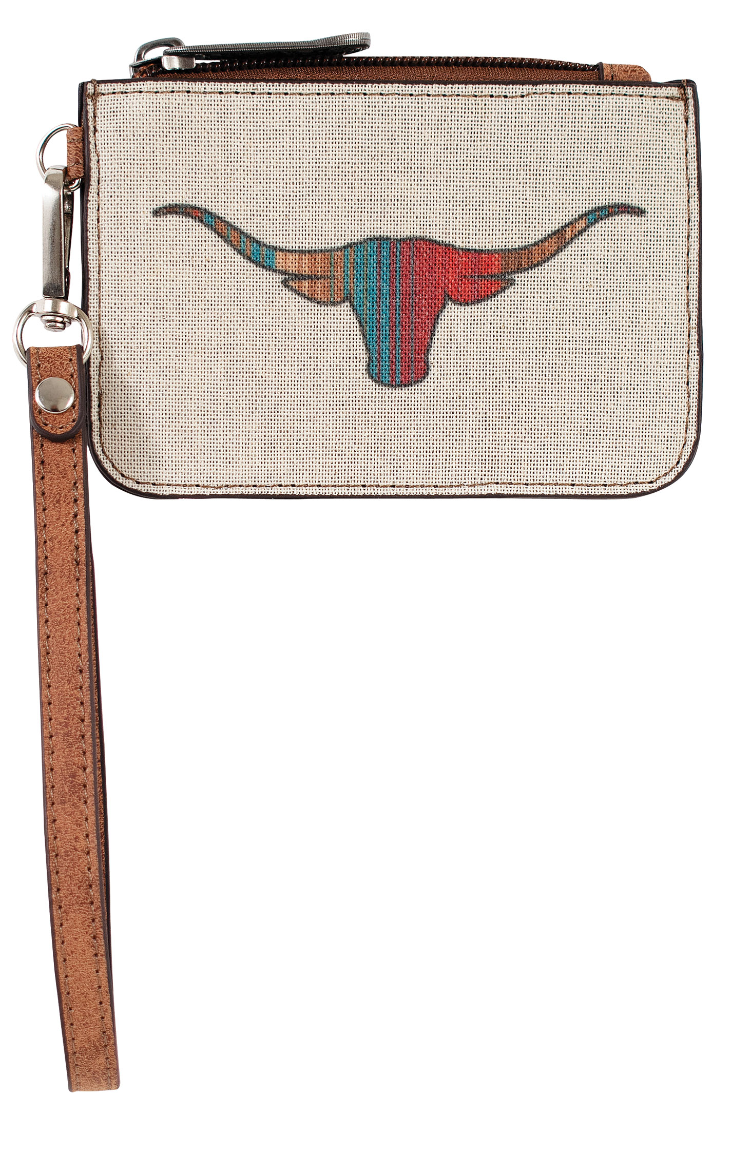 Justin Ivory Serape Longhorn Mini Card Wallet - Image 1