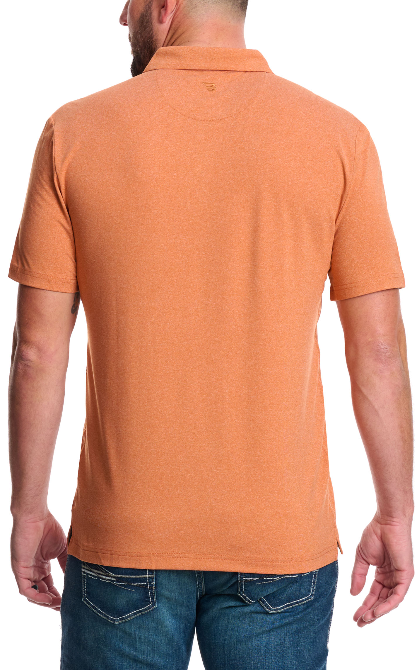 BURLEBO Men's Orange Performance Polo - Image 1