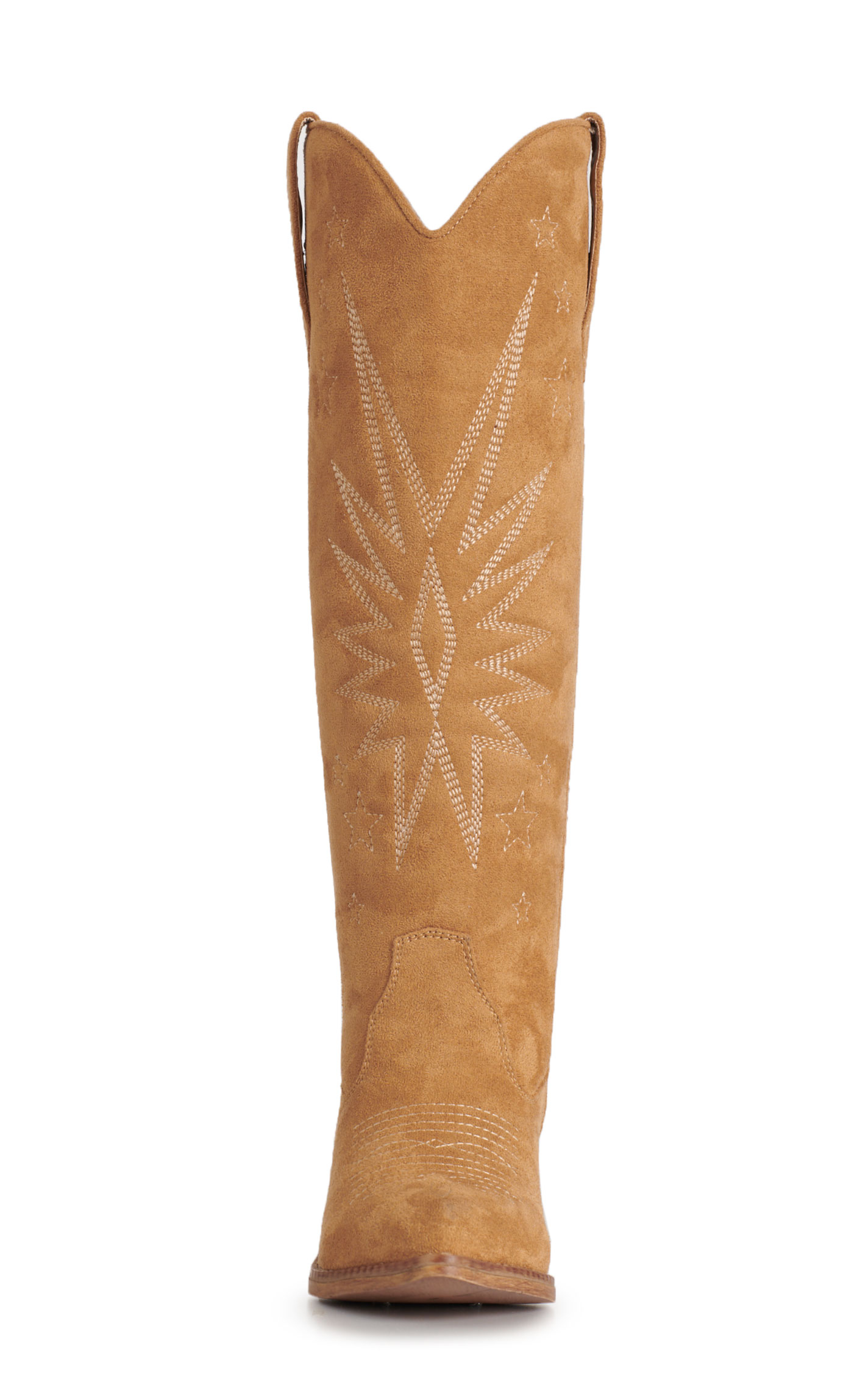 Roper Women’s Tan Faux Suede Star Snip Toe Cowboy Boots - Image 1
