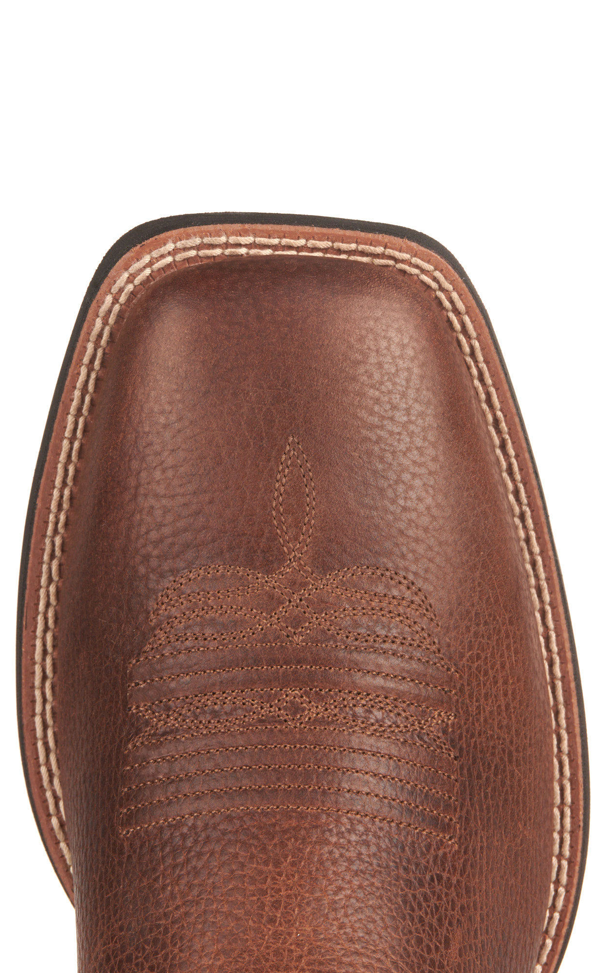 Ariat Men's Steadfast Brown and Orange Shock Shield Wide Square Toe Cowboy Boots - Image 1