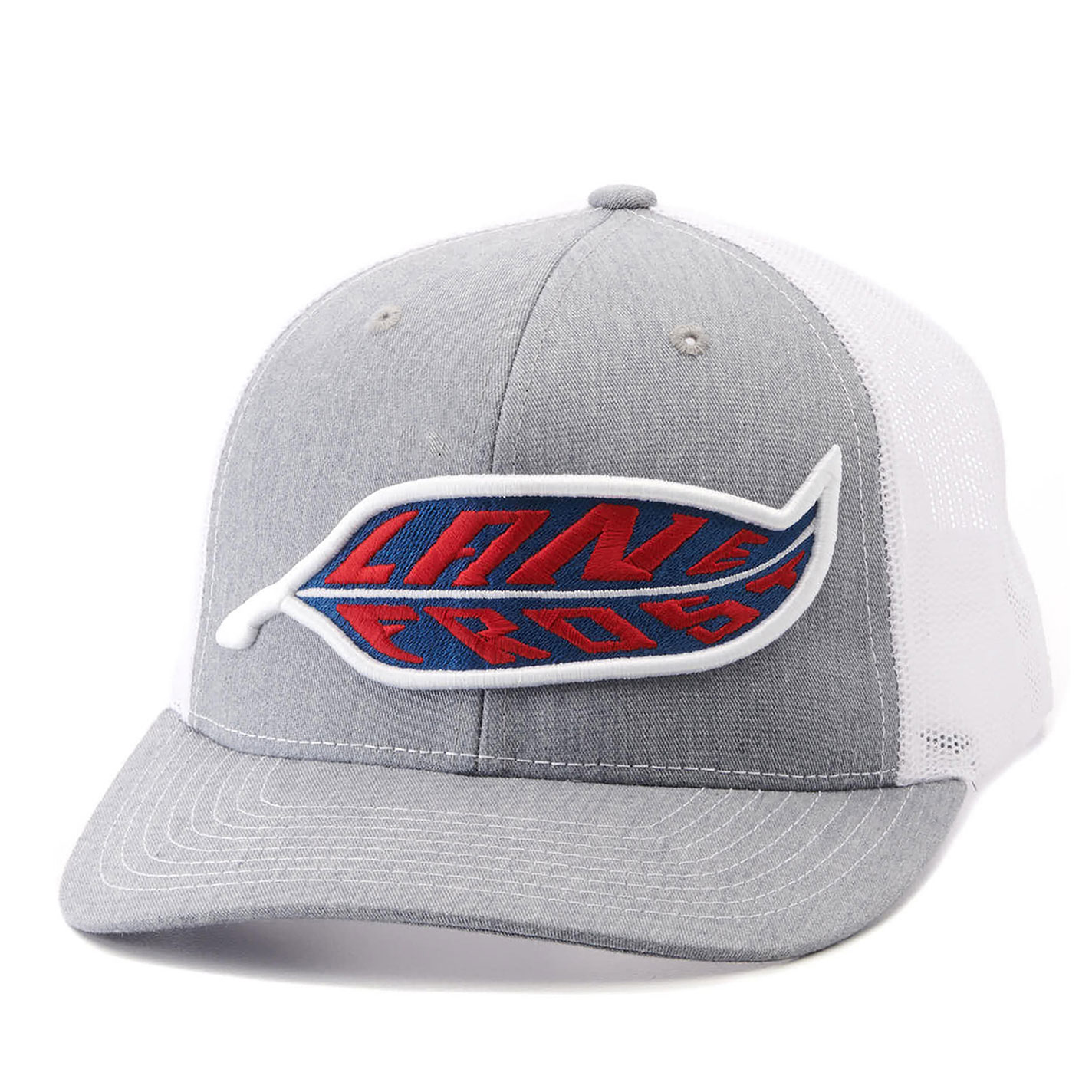 Lane Frost Eagle Gray and White with Feather Logo Snapback Cap - Image 1