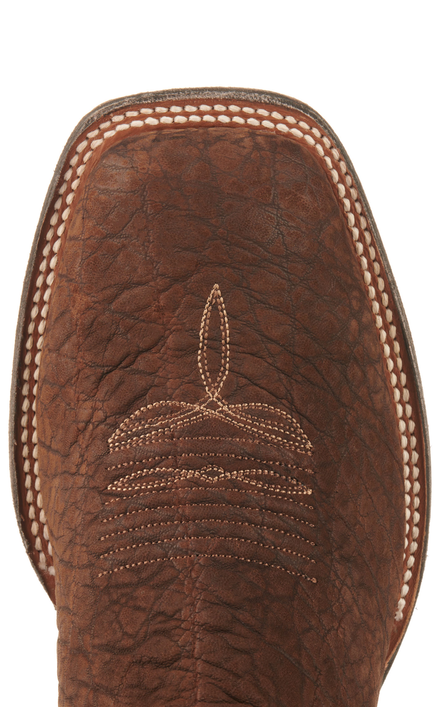 Cavender's Men's Endurance Teal and Chocolate Elephant Wide Square Toe Exotic Cowboy Boots - Image 1
