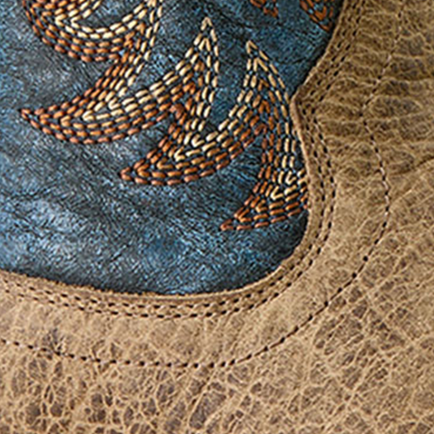 Ariat Men's Earth Brown Bison & Blue TekStep Wide Square Toe Boots - Image 1