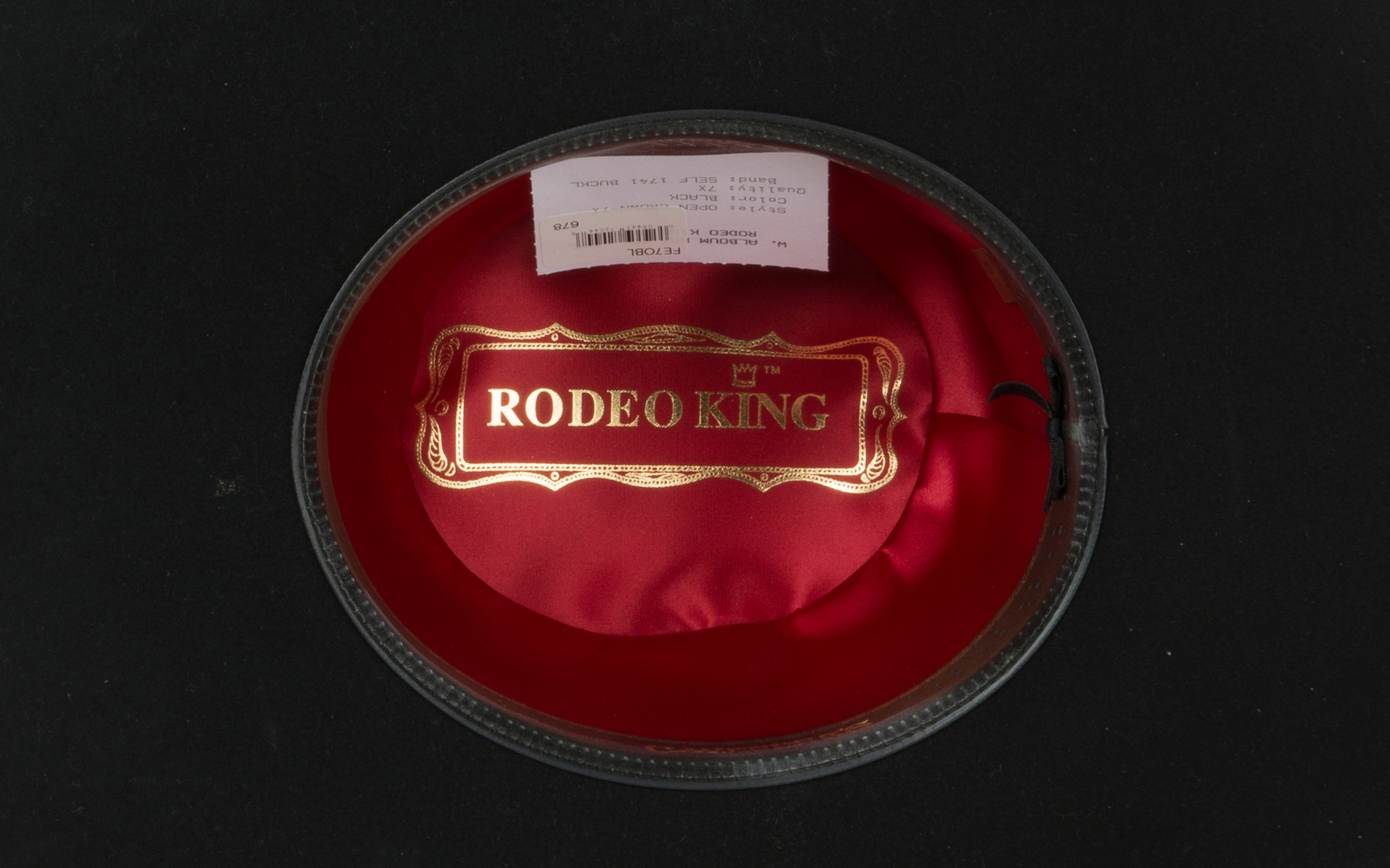 Rodeo King 7X Open Crown Black Felt Cowboy Hat - Image 1